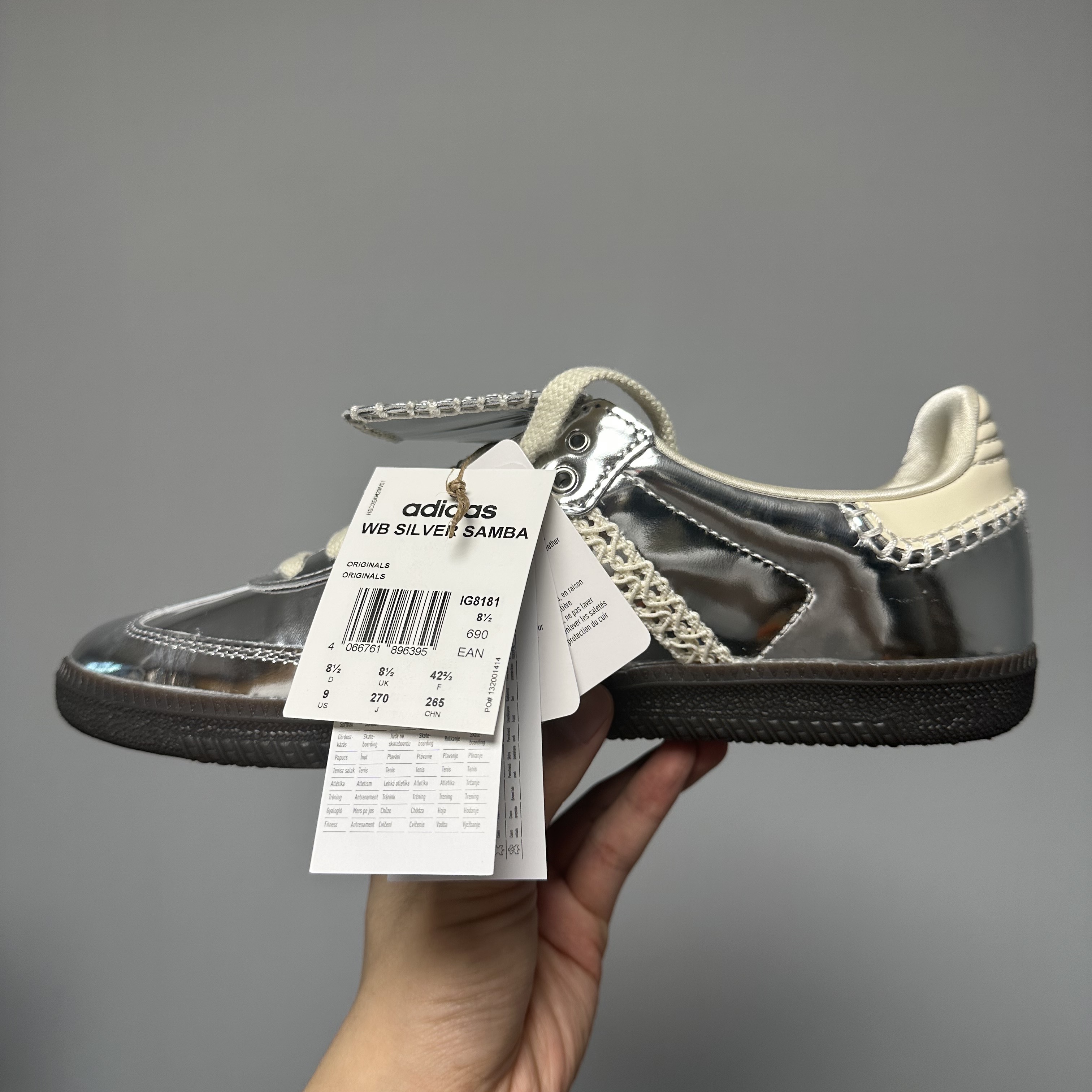 Adidas x Wales Bonner Samba Silver Metallic 착용 스타일 - 3