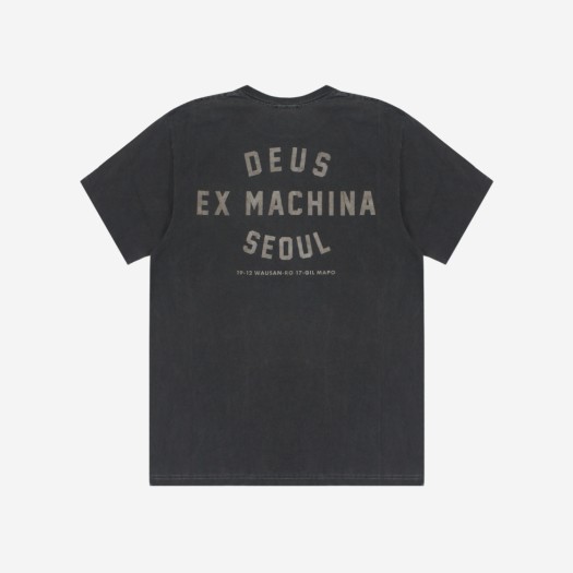 데우스 엑스 마키나 빈티지 워시드 서울 티셔츠 차콜 블랙