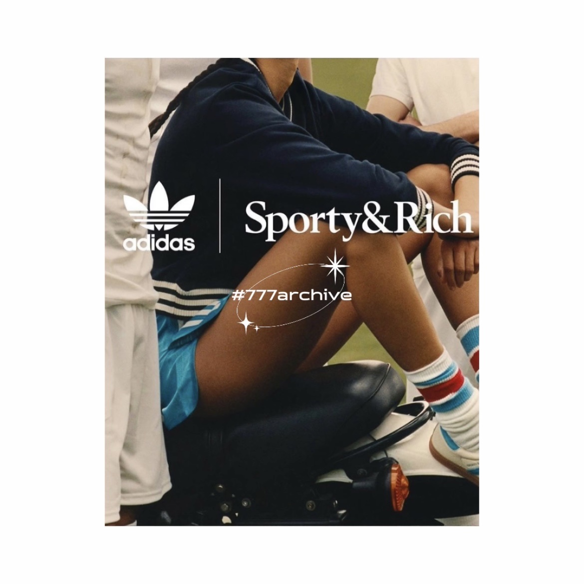 (W) Adidas x Sporty & Rich Shorts Legend Ink - KR Sizing, (W) Adidas x Sporty & Rich Long Sleeve Football Jersey Legend Ink - KR Sizing 착용 스타일 - 3