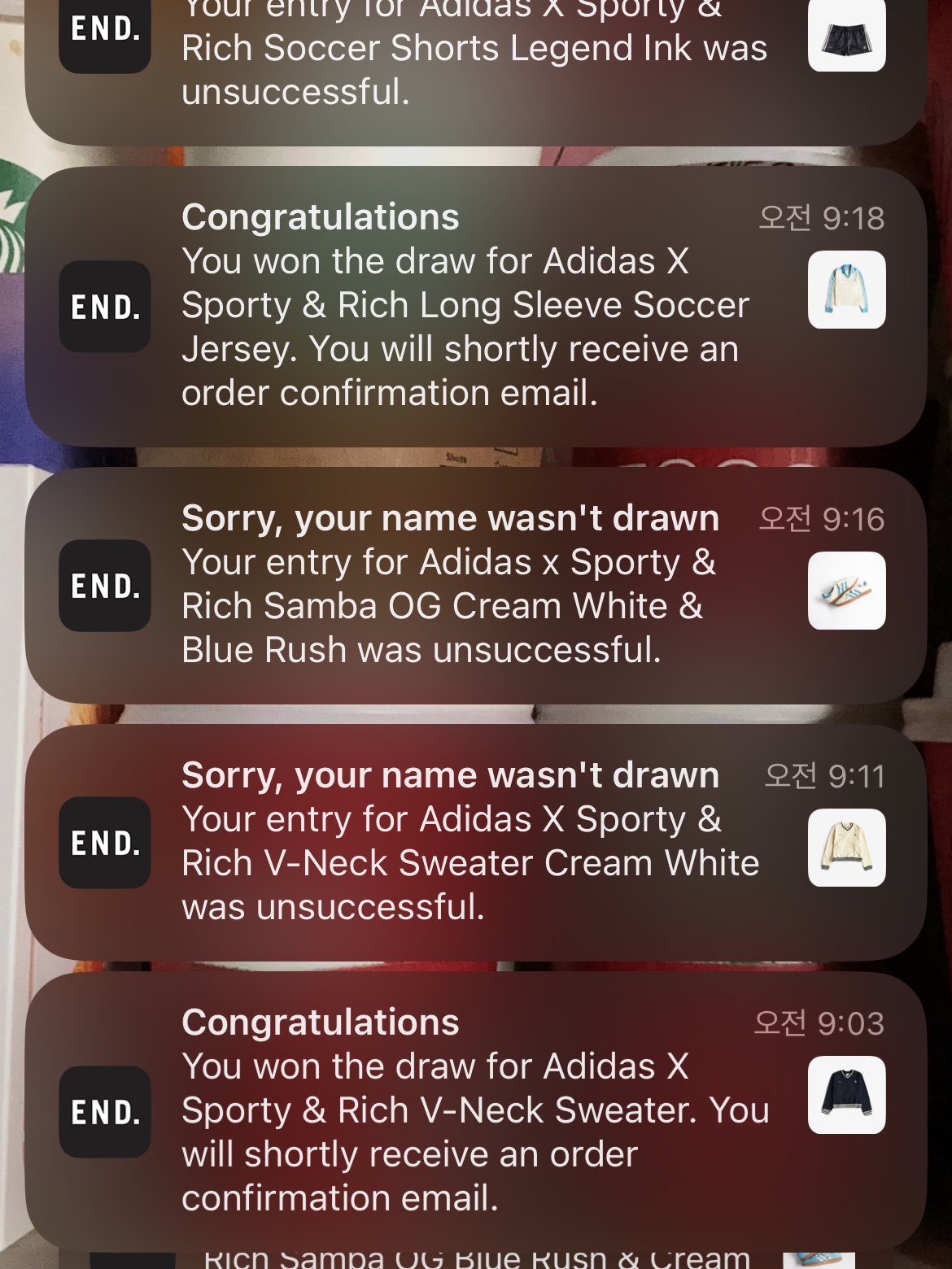 (W) Adidas x Sporty & Rich V-Neck Crew Sweatshirt Legend Ink - KR Sizing, (W) Adidas x Sporty & Rich Long Sleeve Football Jersey Cream White - KR Sizing 착용 스타일