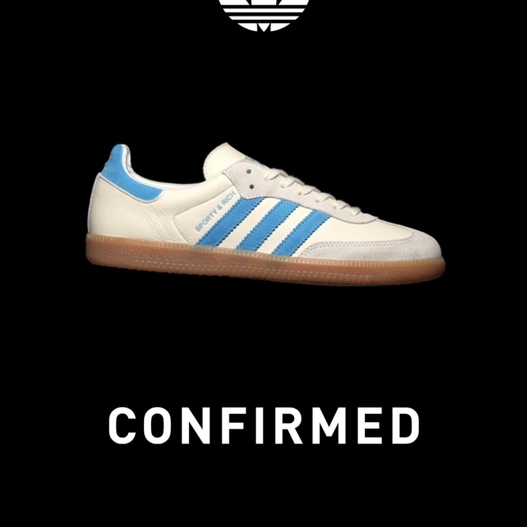 Adidas x Sporty & Rich Samba Cream Blue 착용 스타일 - 1