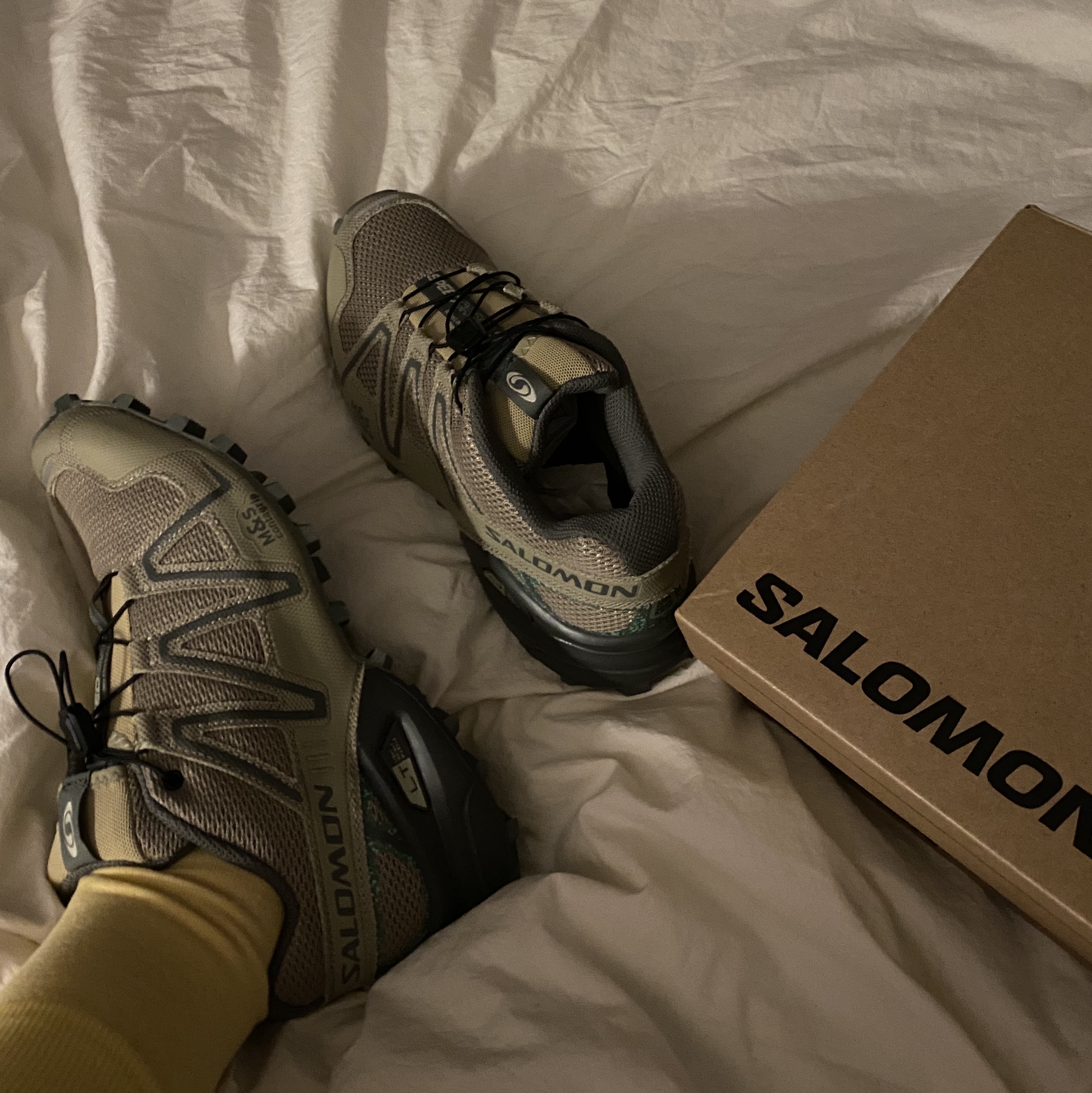 Salomon Speedcross 3 Mindful Gray Green 착용 스타일 - 1
