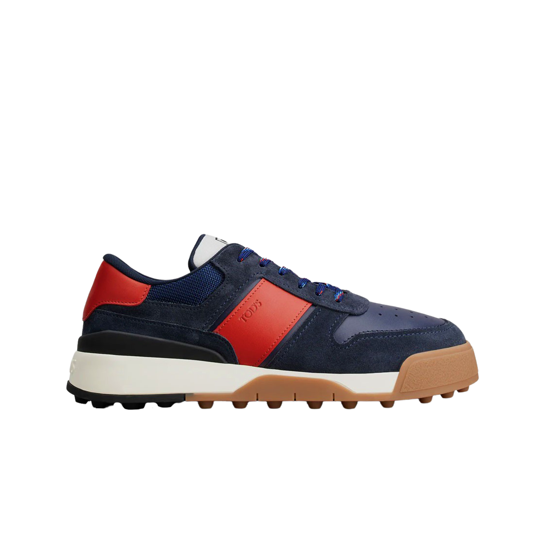 XXM51K0GH50CN1BI31 Tod's Sneakers in Suede and Smooth Leather Blue Red - 대표 이미지 #1