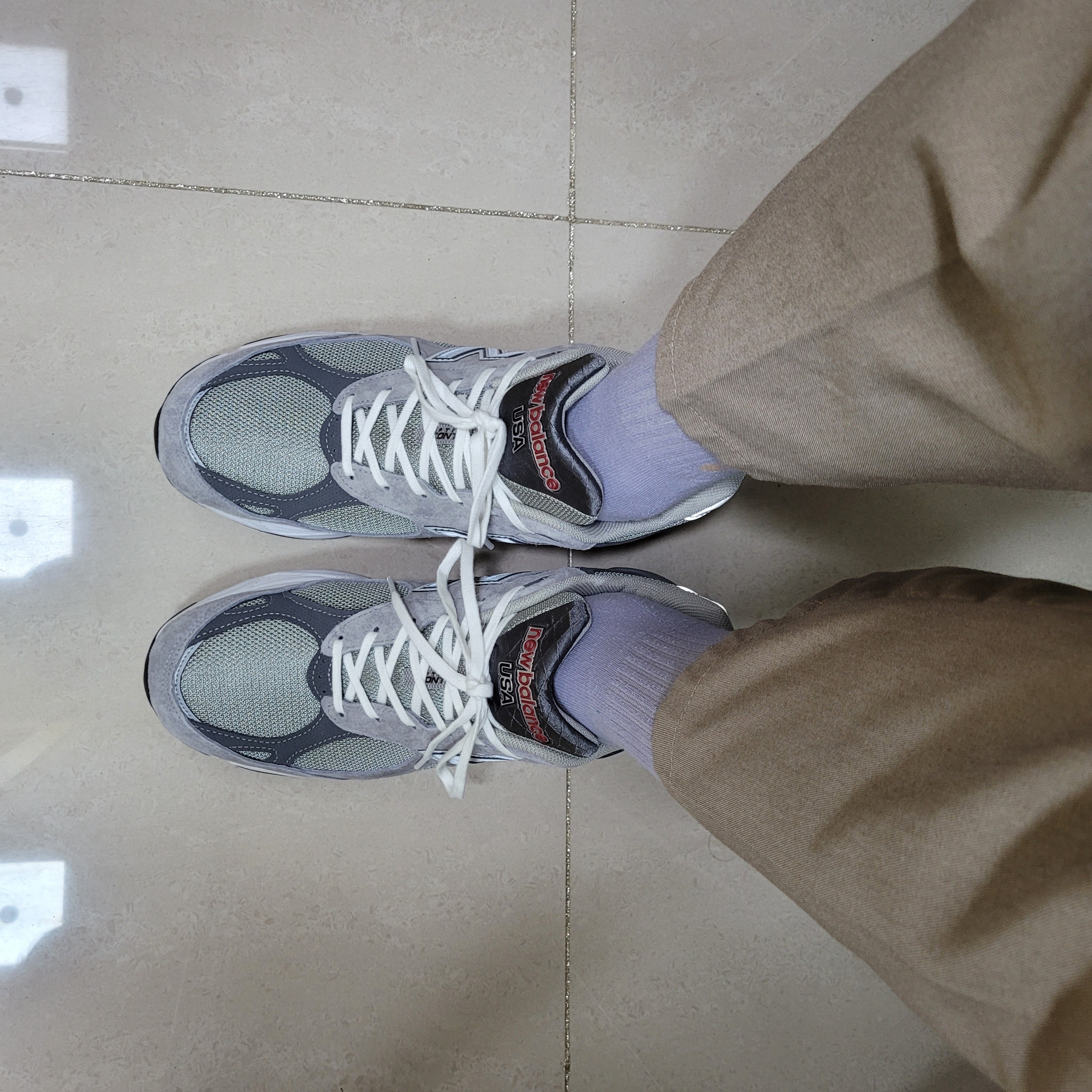 New Balance 990v3 Made in USA Grey - D Standard 착용 스타일 - 1