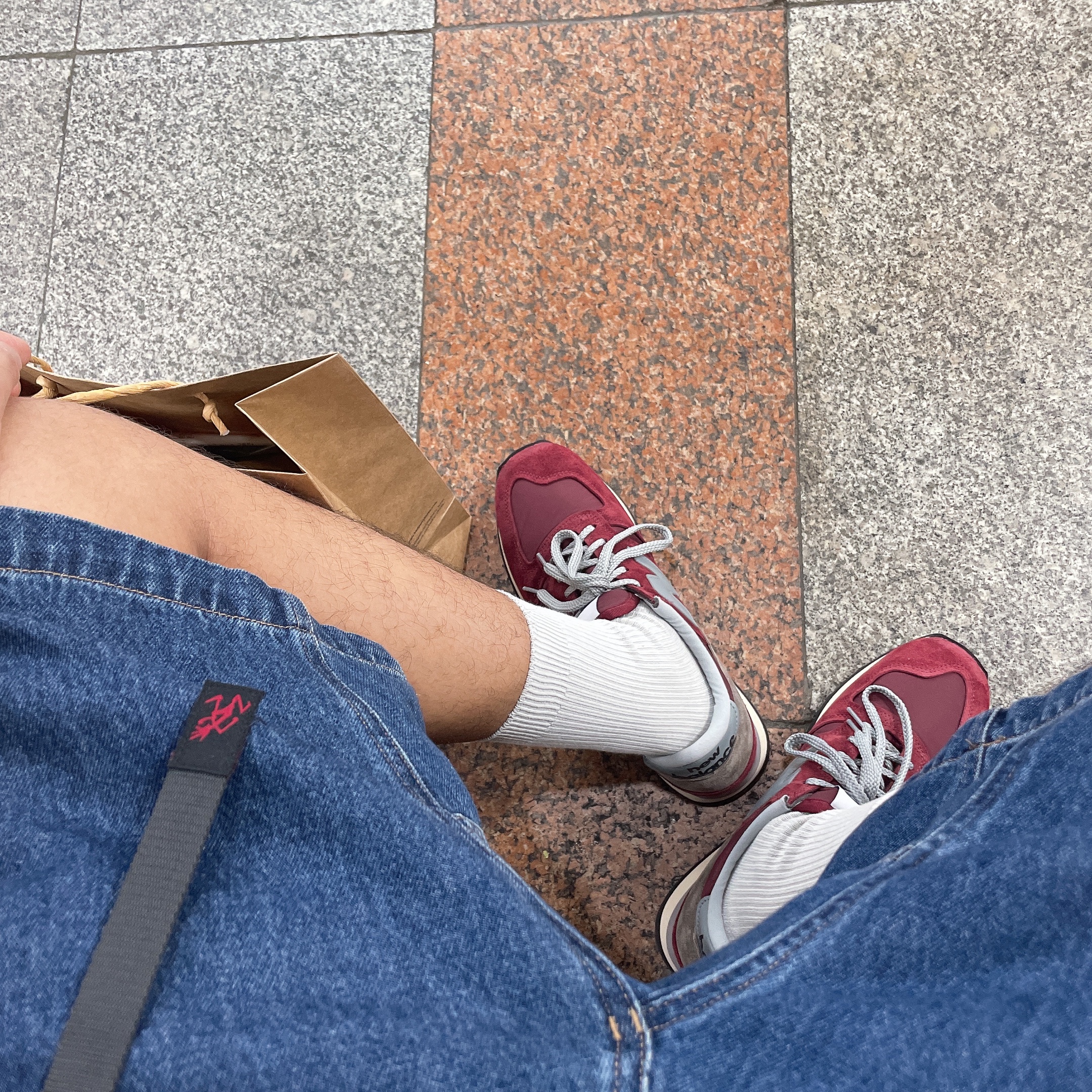 New Balance 730 Made in UK 40th Anniversary Burgundy 착용 스타일