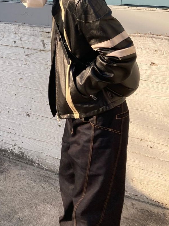 Helixclothing Optical Belt Pants Indigo Blue 착용 스타일 - 2