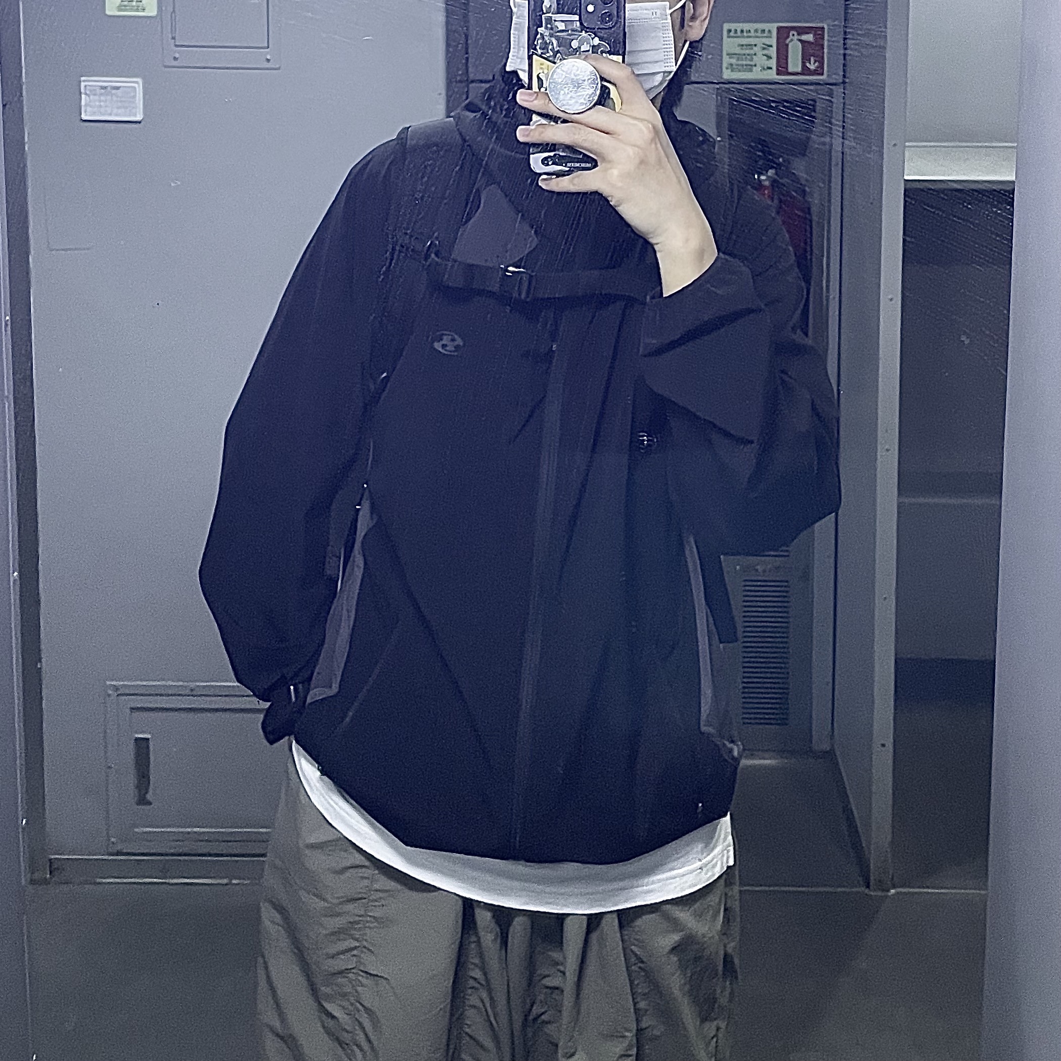Sansan Gear Running Jacket Black - 23SS 착용 스타일