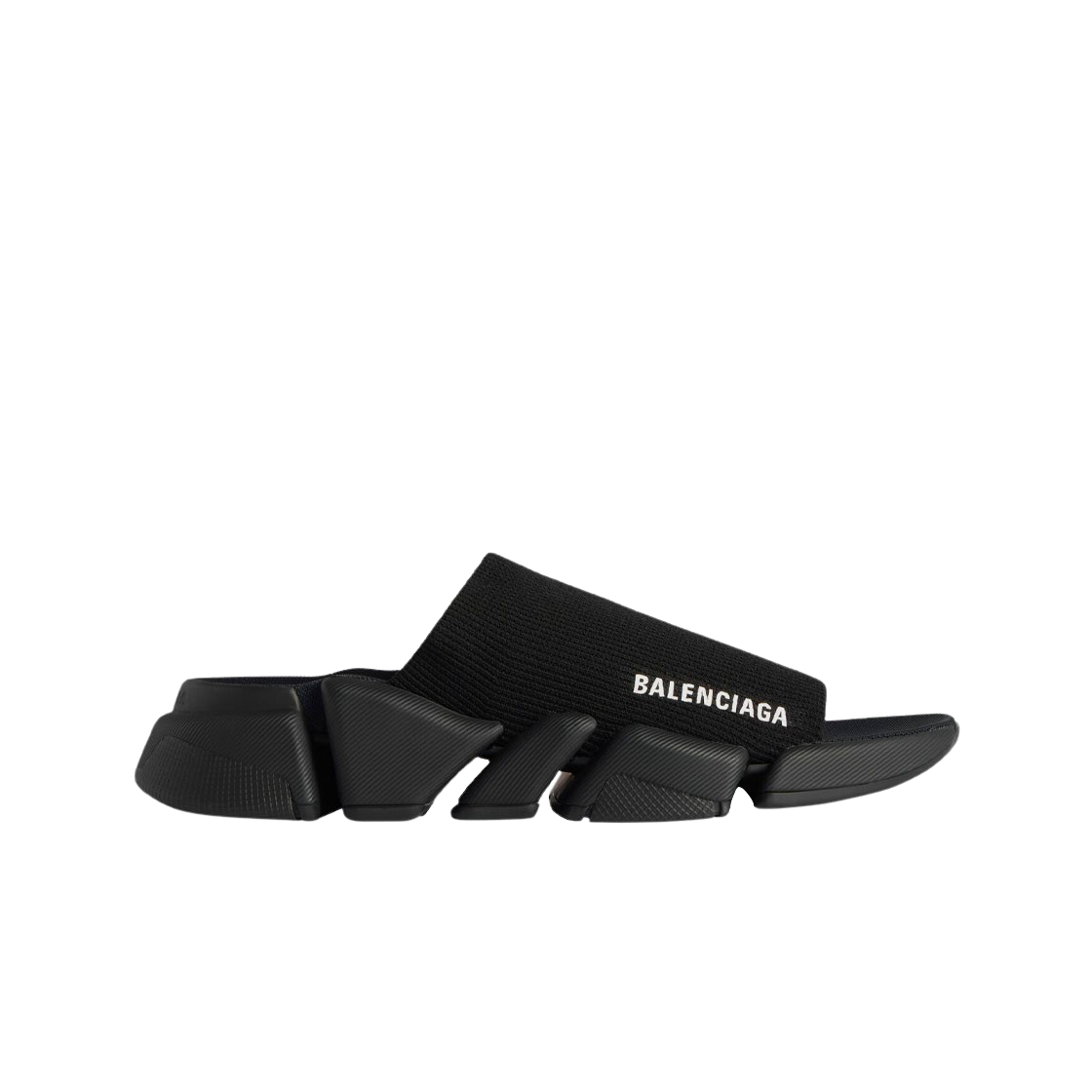 (W) 발렌시아가 스피드 2.0 리사이클 니트 슬라이드 샌들 블랙((W) Balenciaga Speed 2.0 Recycled Knit Slide Sandal Black) - 1
