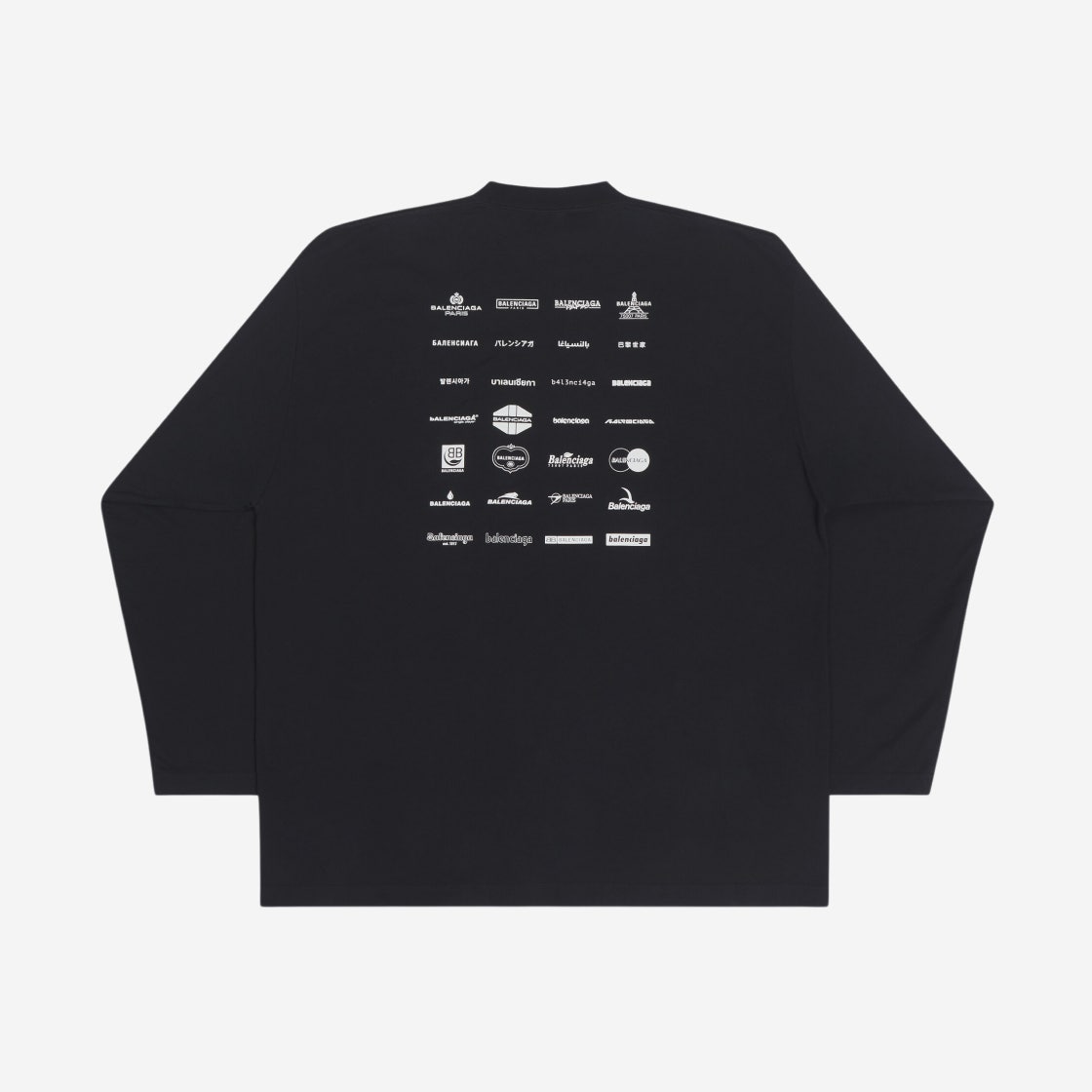 발렌시아가 아카이브 로고 롱 슬리브 티셔츠 오버사이즈 블랙 Balenciaga KREAM
