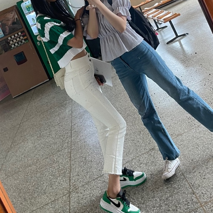 (W) Jordan 1 Elevate Low SE Lucky Green 착용 스타일 - 2