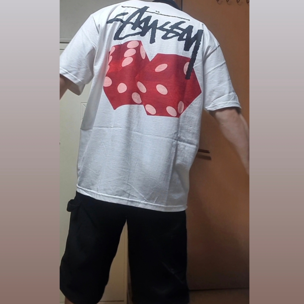 Stussy Diced Out T-Shirt White 착용 스타일 - 2