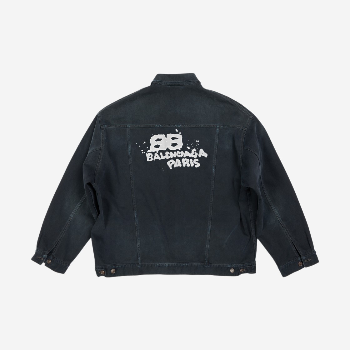 Balenciaga Hand Drawn BB Icon Oversized Jacket Black 상세 이미지 2