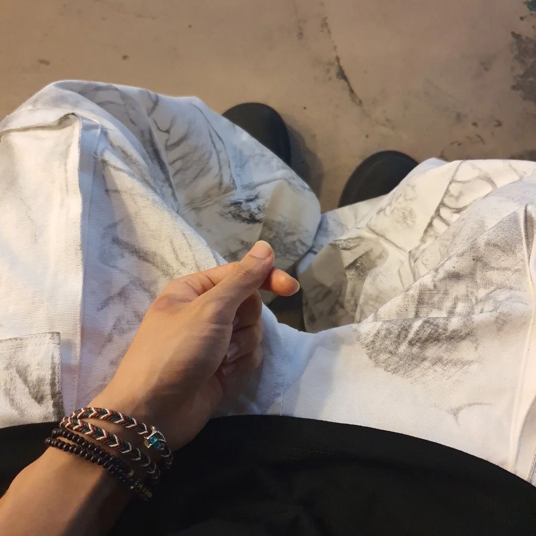 Nos Couleurs 01 Cargo Pants Dirty Washing 착용 스타일 - 2