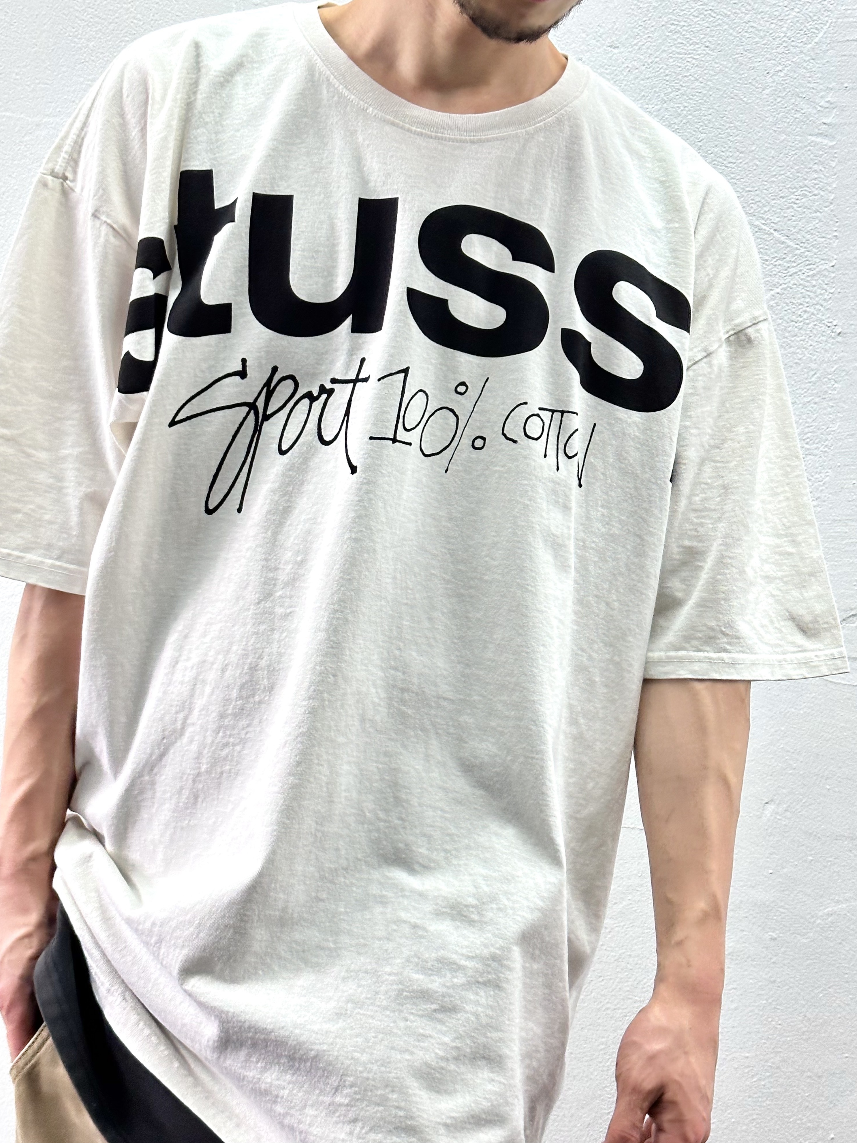 Stussy 100% Pigment Dyed T-Shirt Natural 착용 스타일