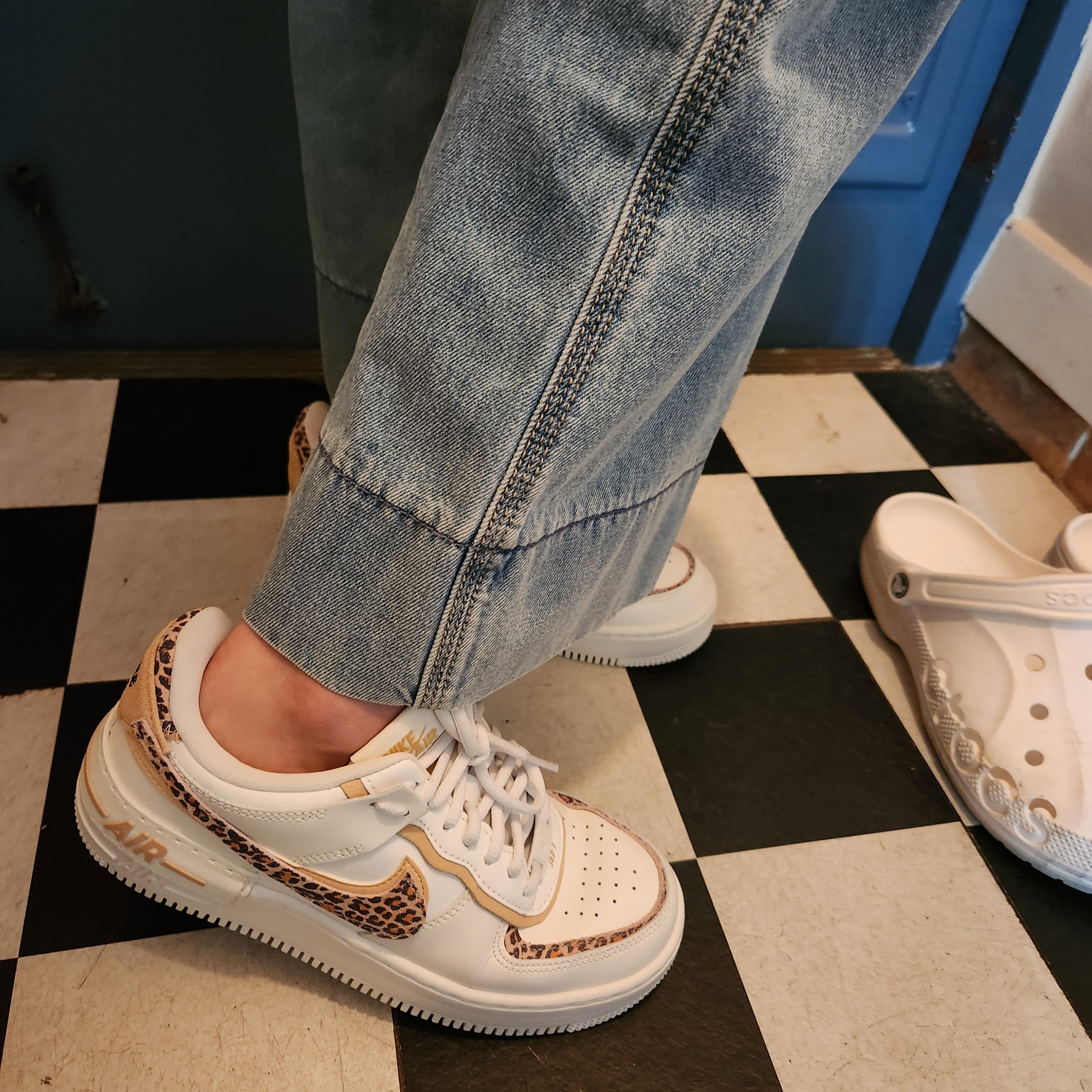 (W) Nike Air Force 1 Shadow Sail Sesame 착용 스타일 - 2