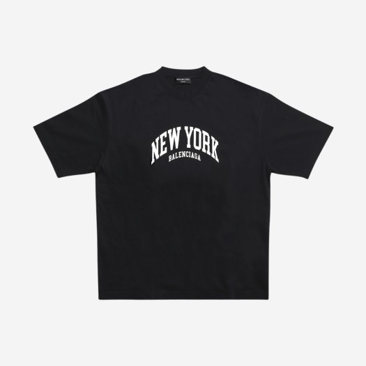 발렌시아가 시티 뉴욕 티셔츠 미디움 핏 블랙