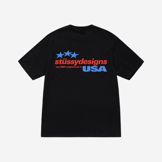 스투시 디자인 USA 티셔츠 블랙