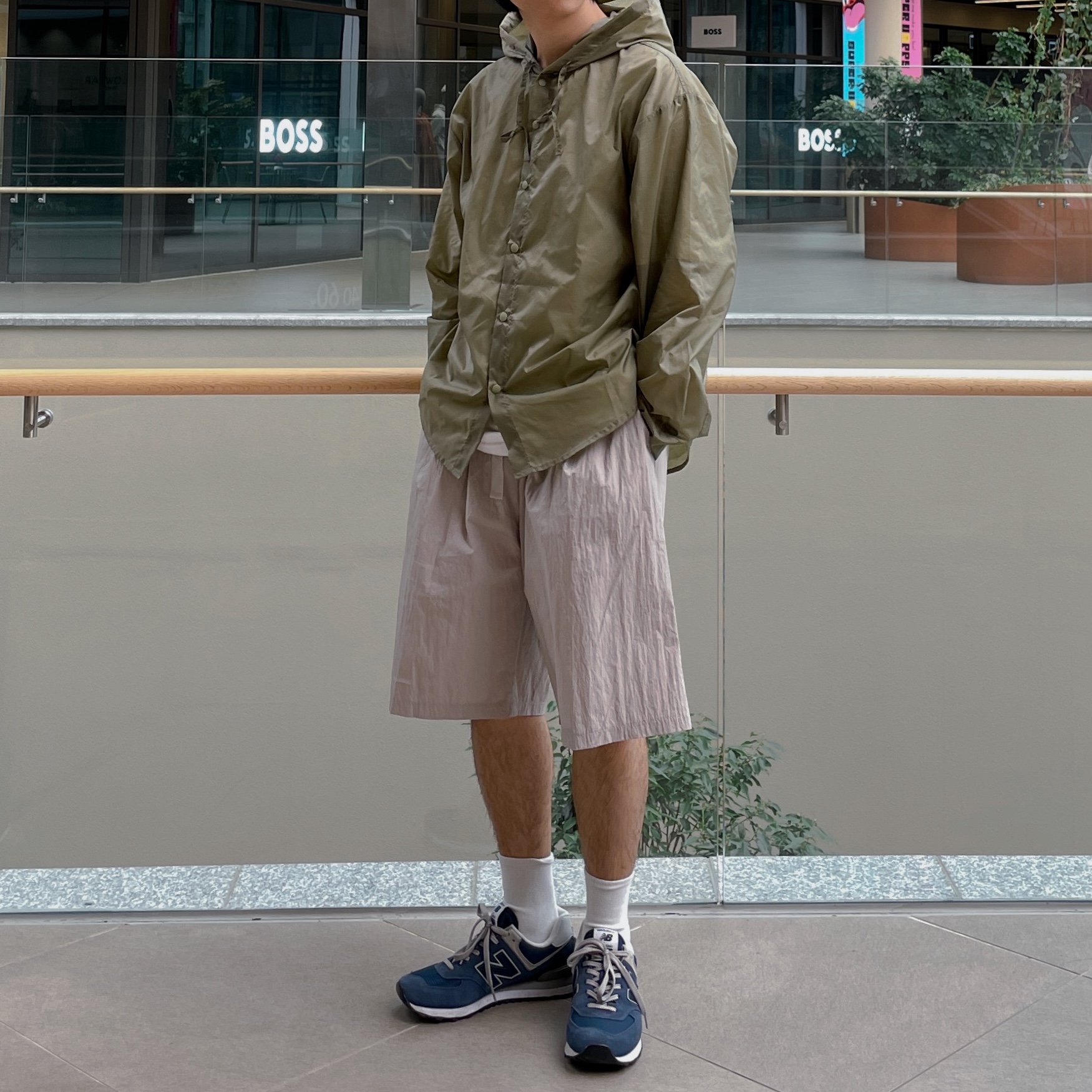New Balance 574 Navy - D Standard 착용 스타일 - 3
