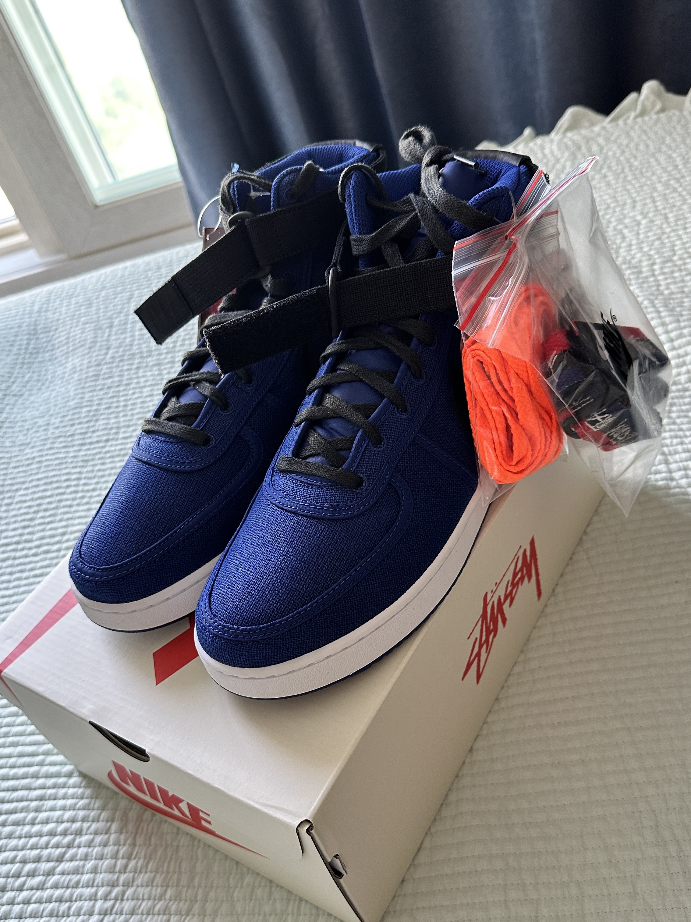 Nike x Stussy Vandal High Deep Royal Blue 착용 스타일