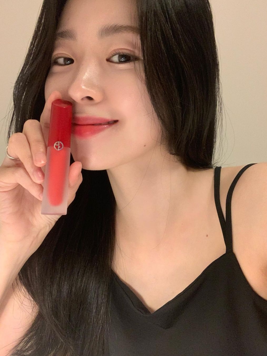 Giorgio Armani Lip Maestro Satin 07 Opening Night 착용 스타일