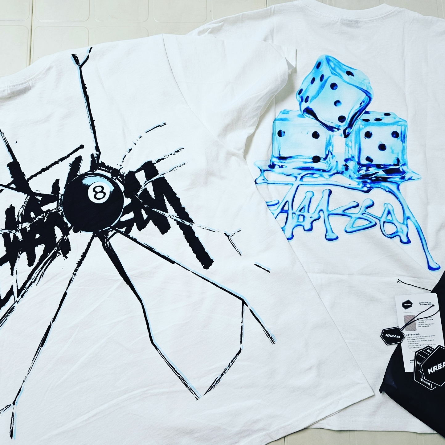 Stussy Melted T-Shirt White 착용 스타일