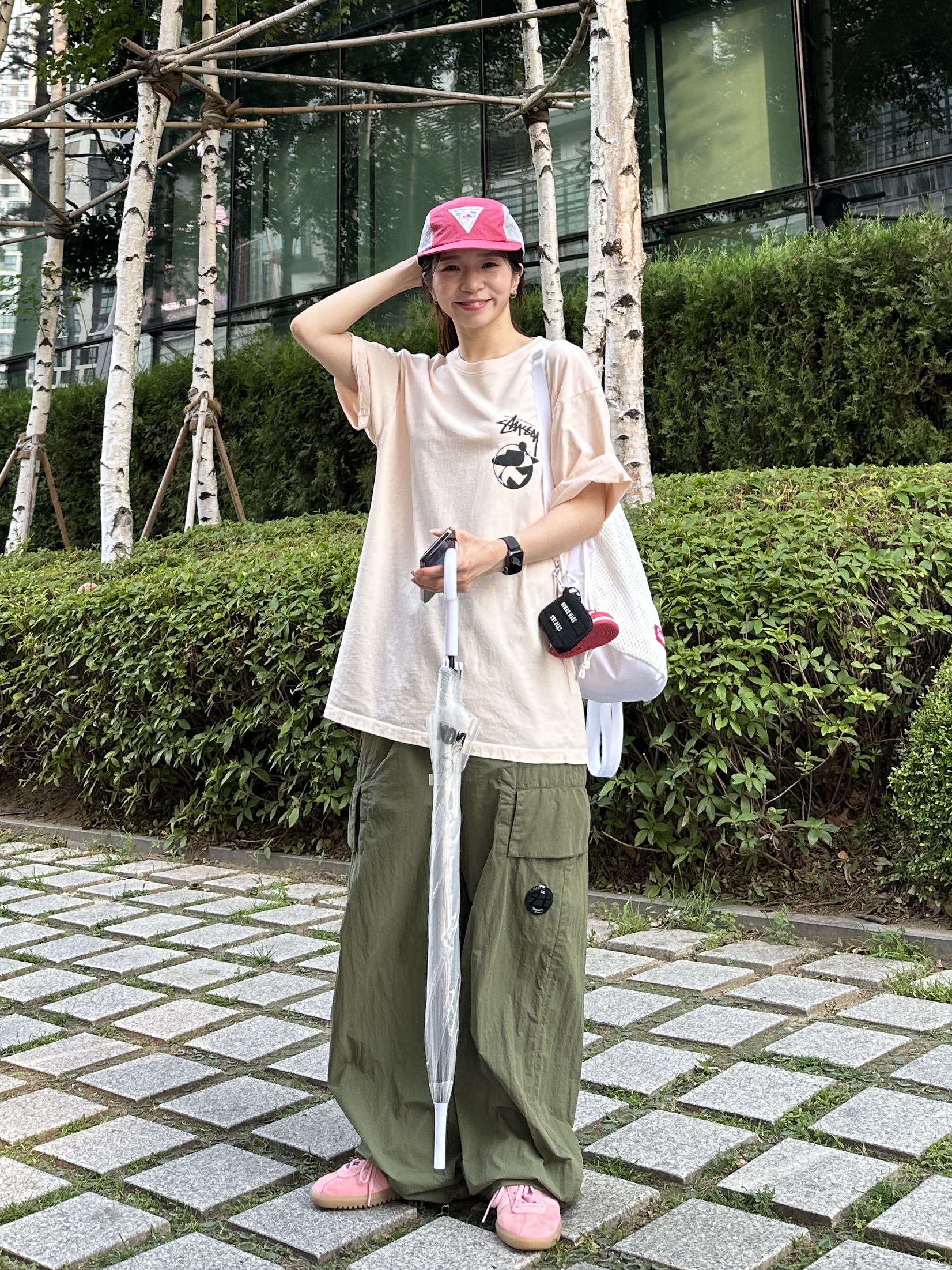 Human Made 4 Panel Beach Cap Pink, Supreme Mesh Small Backpack White - 23SS 착용 스타일 - 2