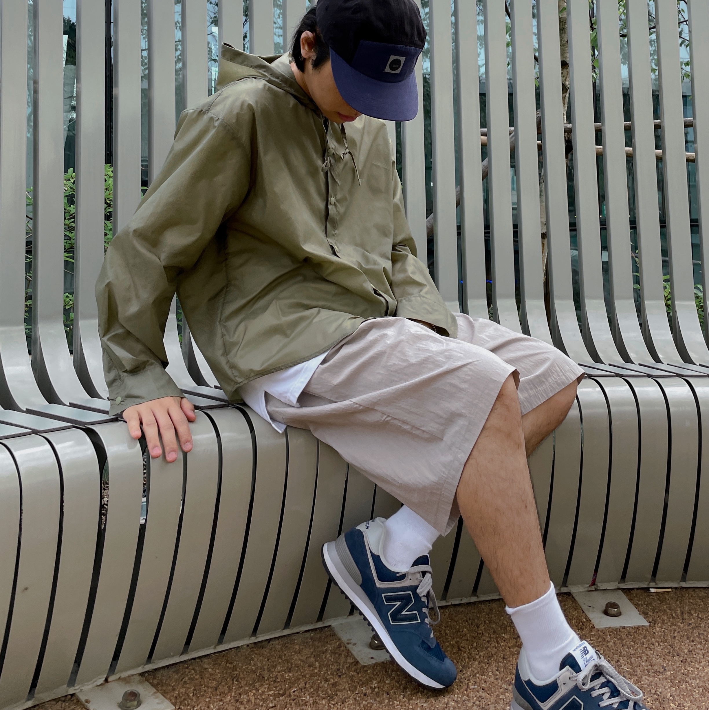 New Balance 574 Navy - D Standard 착용 스타일 - 2
