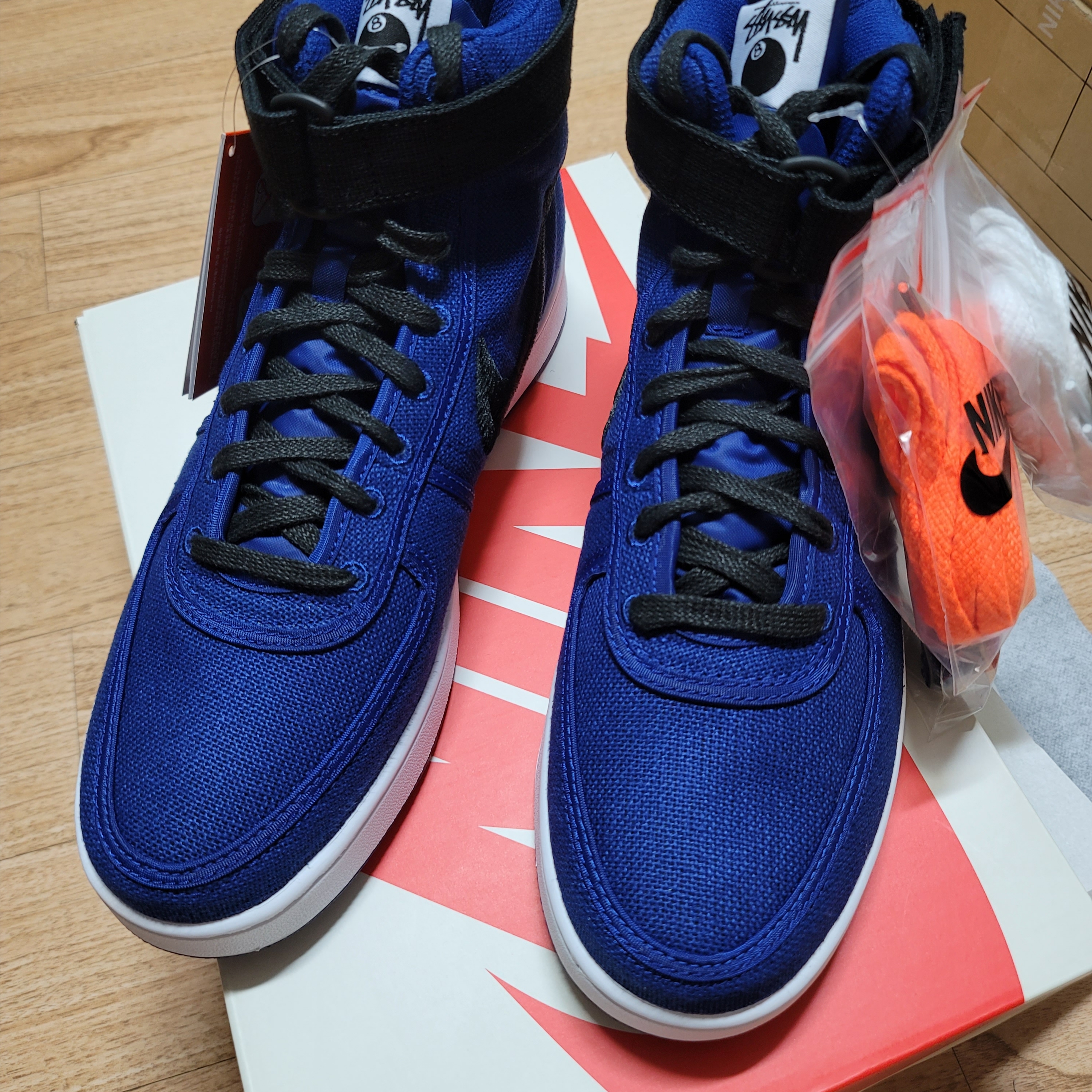 Nike x Stussy Vandal High Deep Royal Blue 착용 스타일 - 1