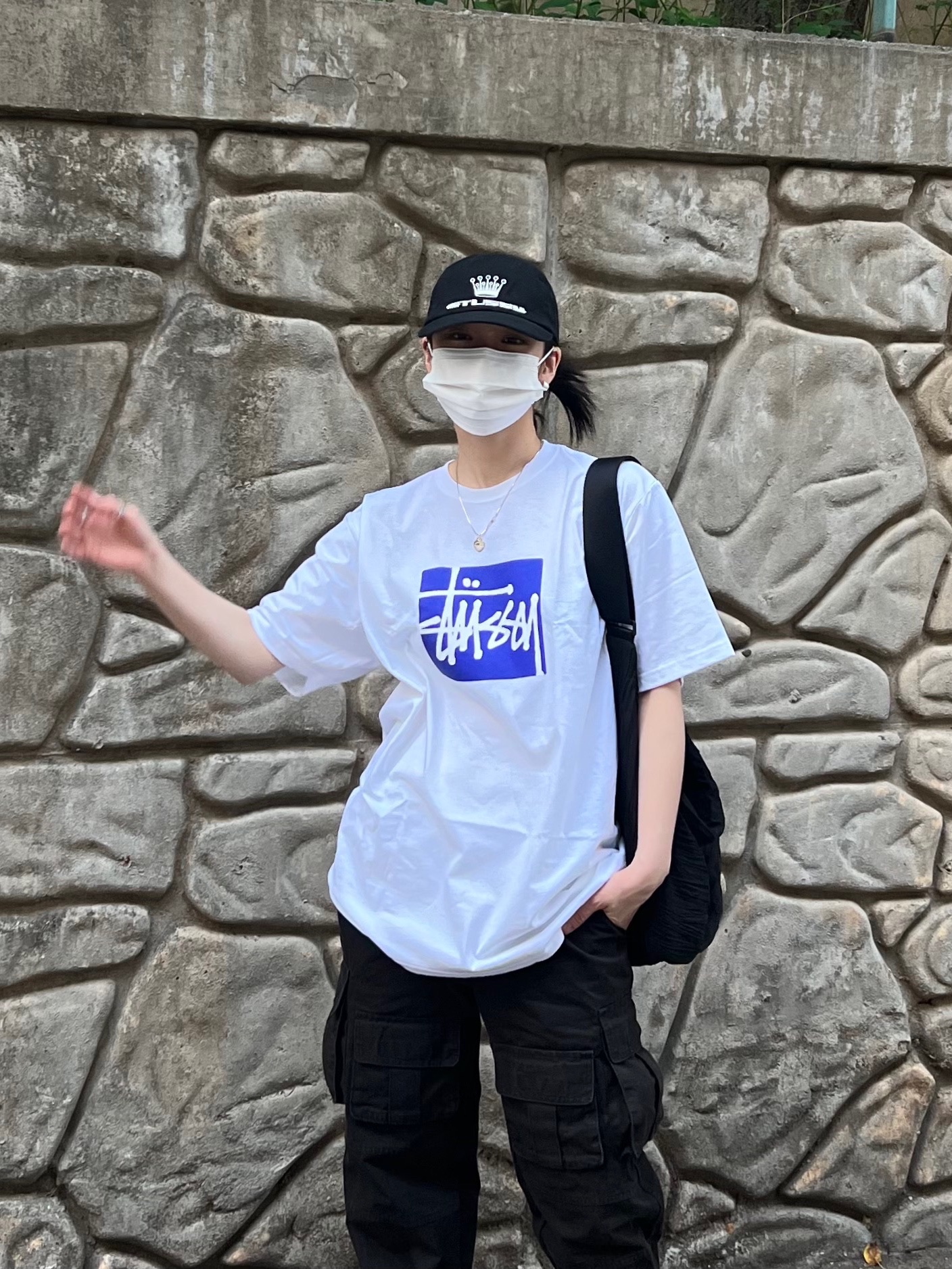 Undermycar Chiva Vintage Coating Multi Cargo Pants Mulch - 23SS, Stussy Stock Box T-Shirt White 착용 스타일 - 5