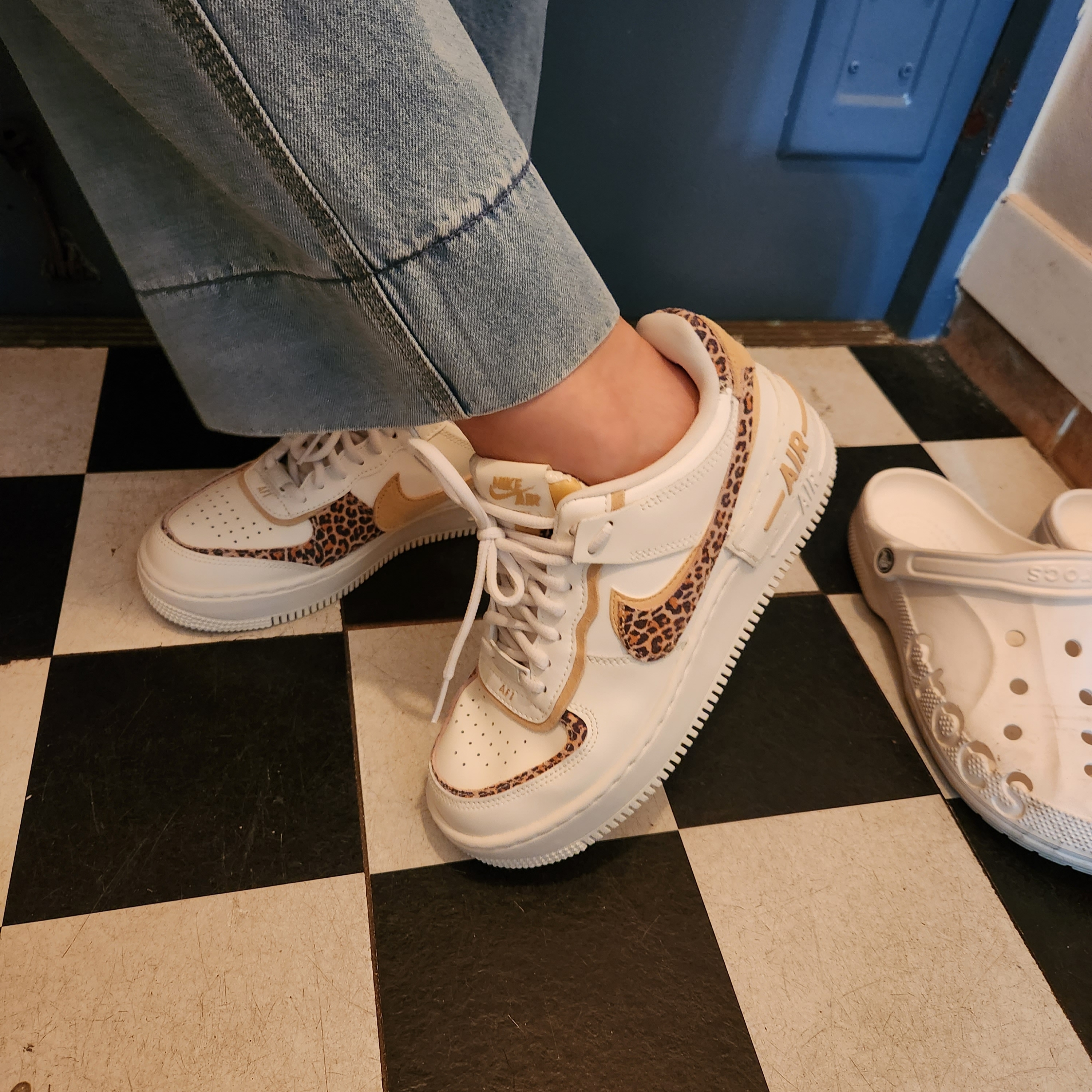 (W) Nike Air Force 1 Shadow Sail Sesame 착용 스타일 - 3