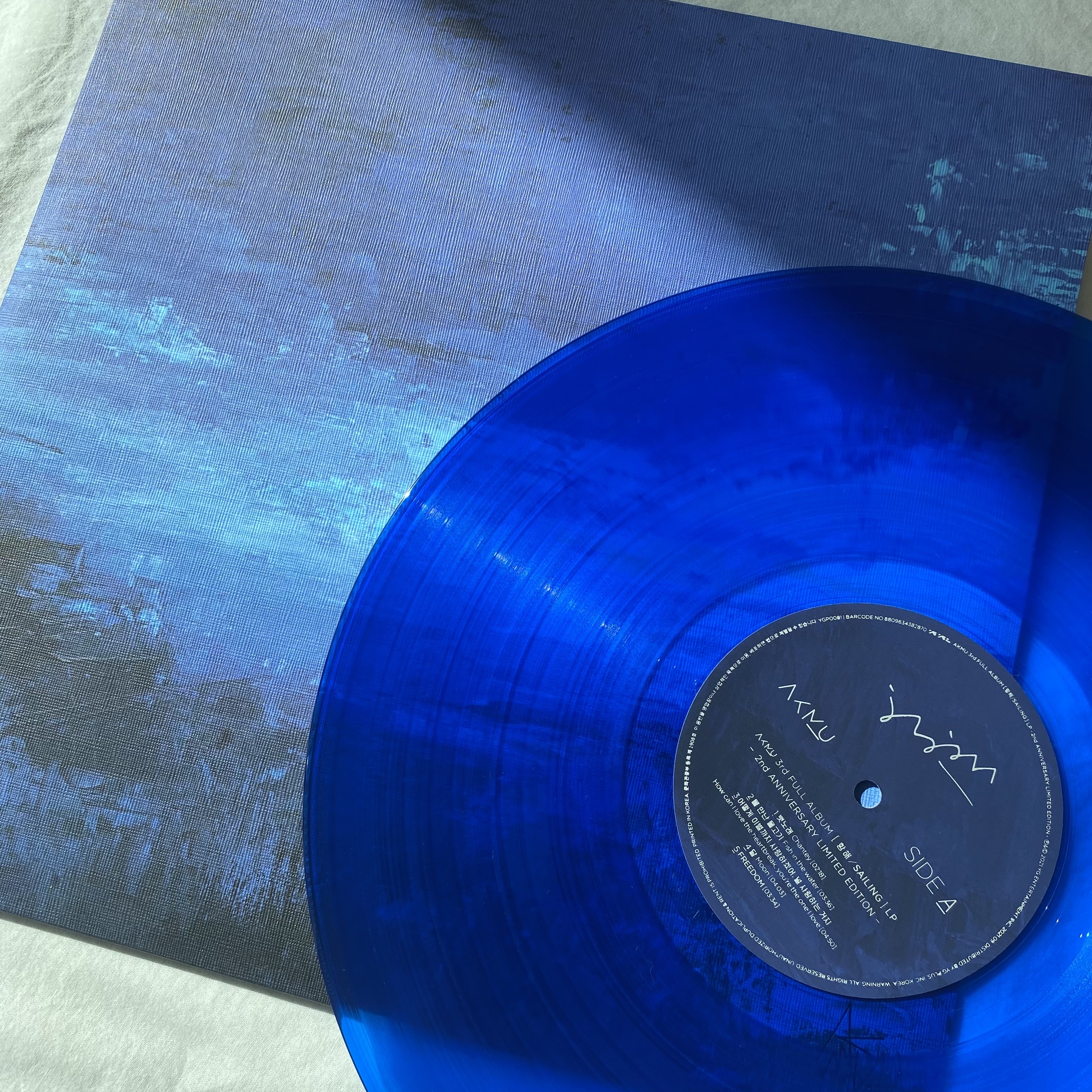 AKMU Sailing 2nd Anniversary Limited Edition LP Clear Blue 착용 스타일