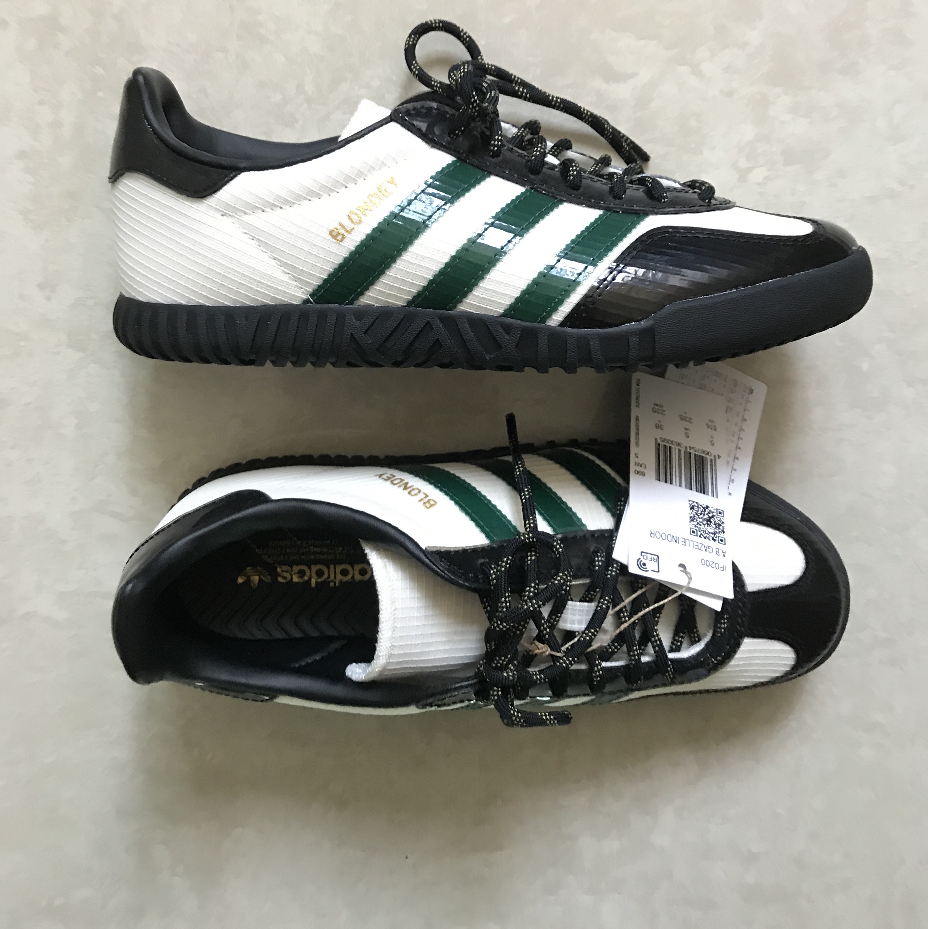 Adidas x Blondey McCoy A.B. Gazelle Indoor White Green 착용 스타일 - 2
