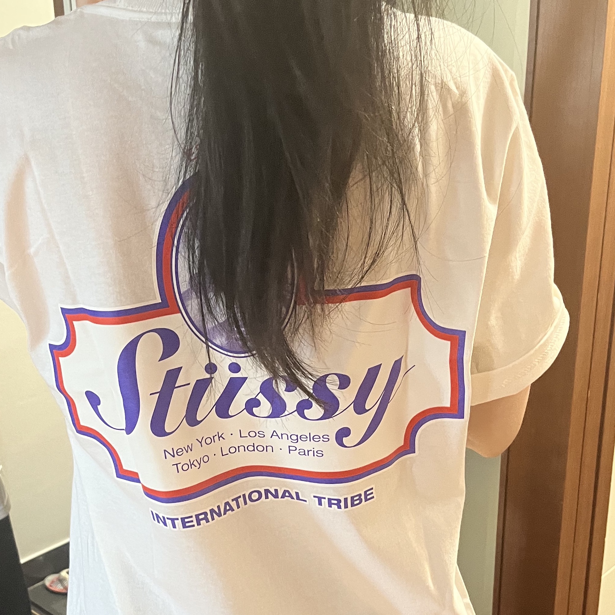 Stussy Authentic T-Shirt White 착용 스타일