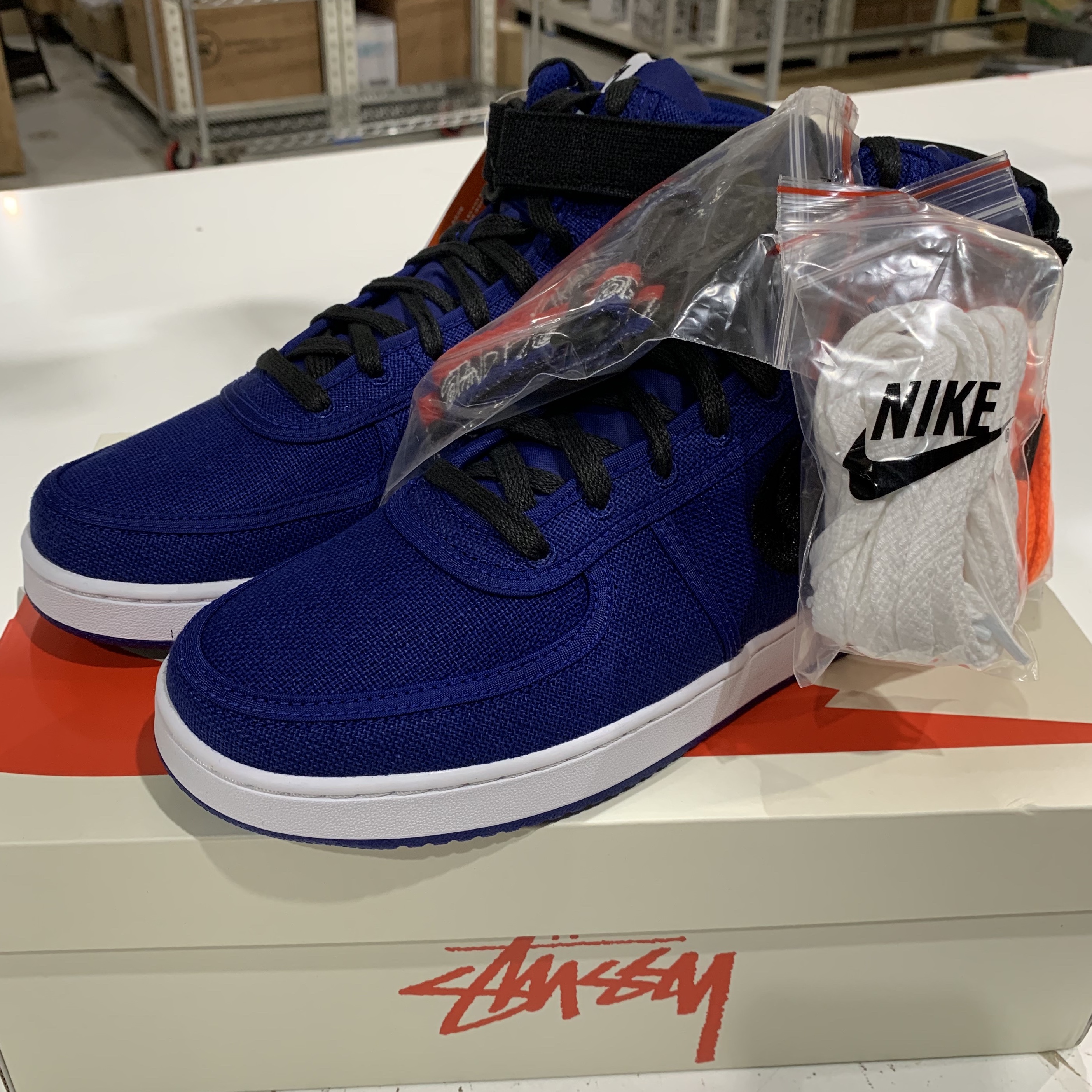 Nike x Stussy Vandal High Deep Royal Blue 착용 스타일