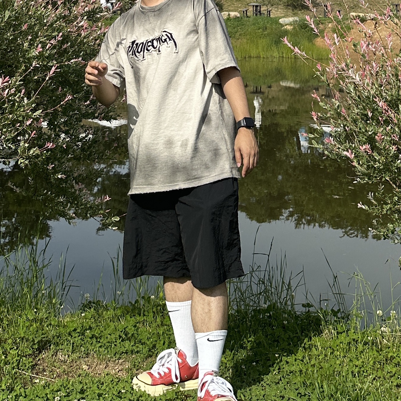 Project G/R Furious Logo Applique T-Shirt Grey - 10 Corso Como Exclusive, Maison Mihara Yasuhiro Peterson VL OG Sole Canvas Low-top Sneakers Orange 착용 스타일 - 2