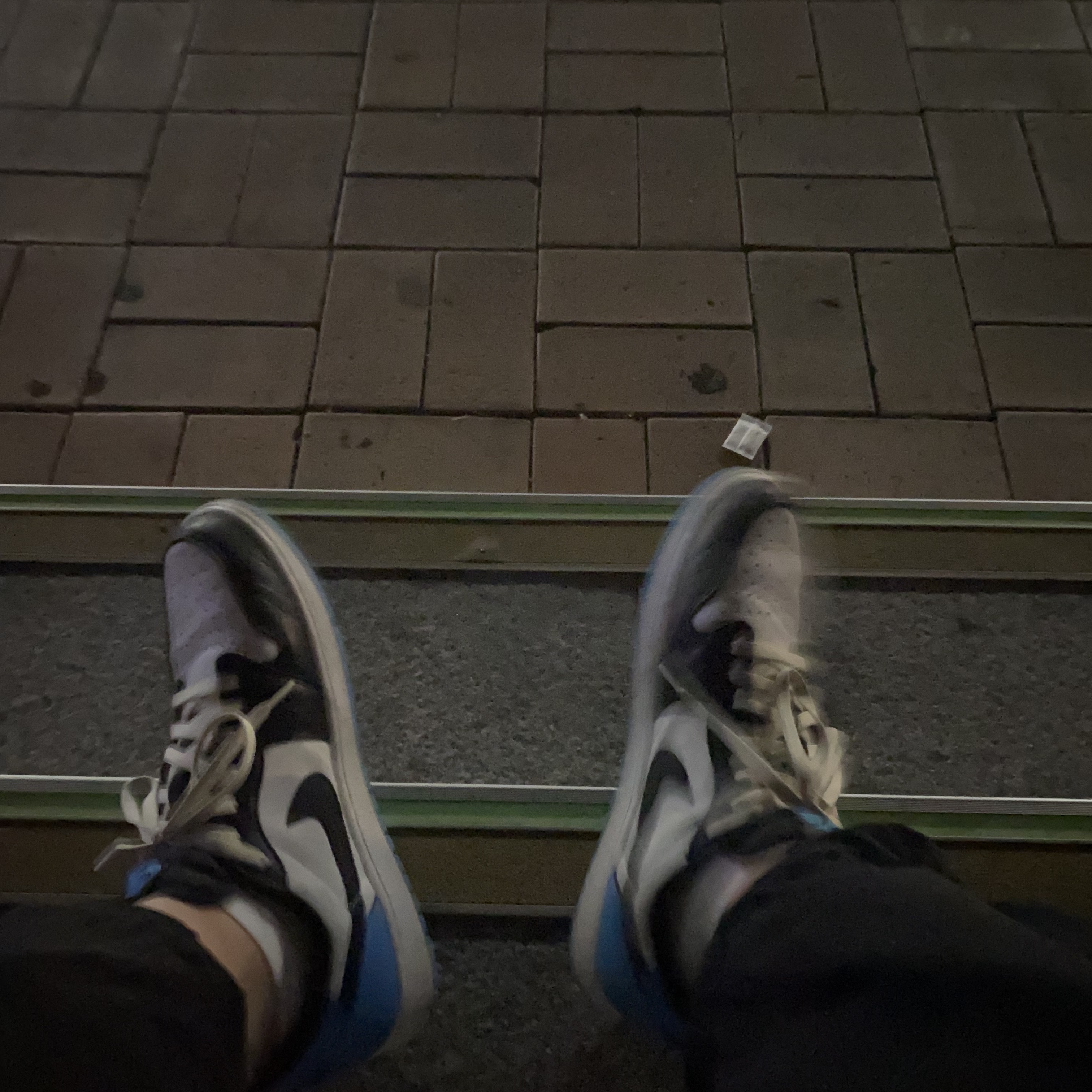 Jordan 1 Retro Low OG Black and Dark Powder Blue 착용 스타일