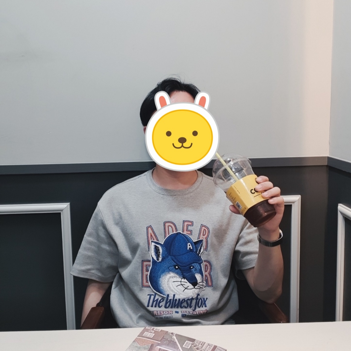 Maison Kitsune x Ader Error The Bluest Fox T-Shirt Grey 착용 스타일