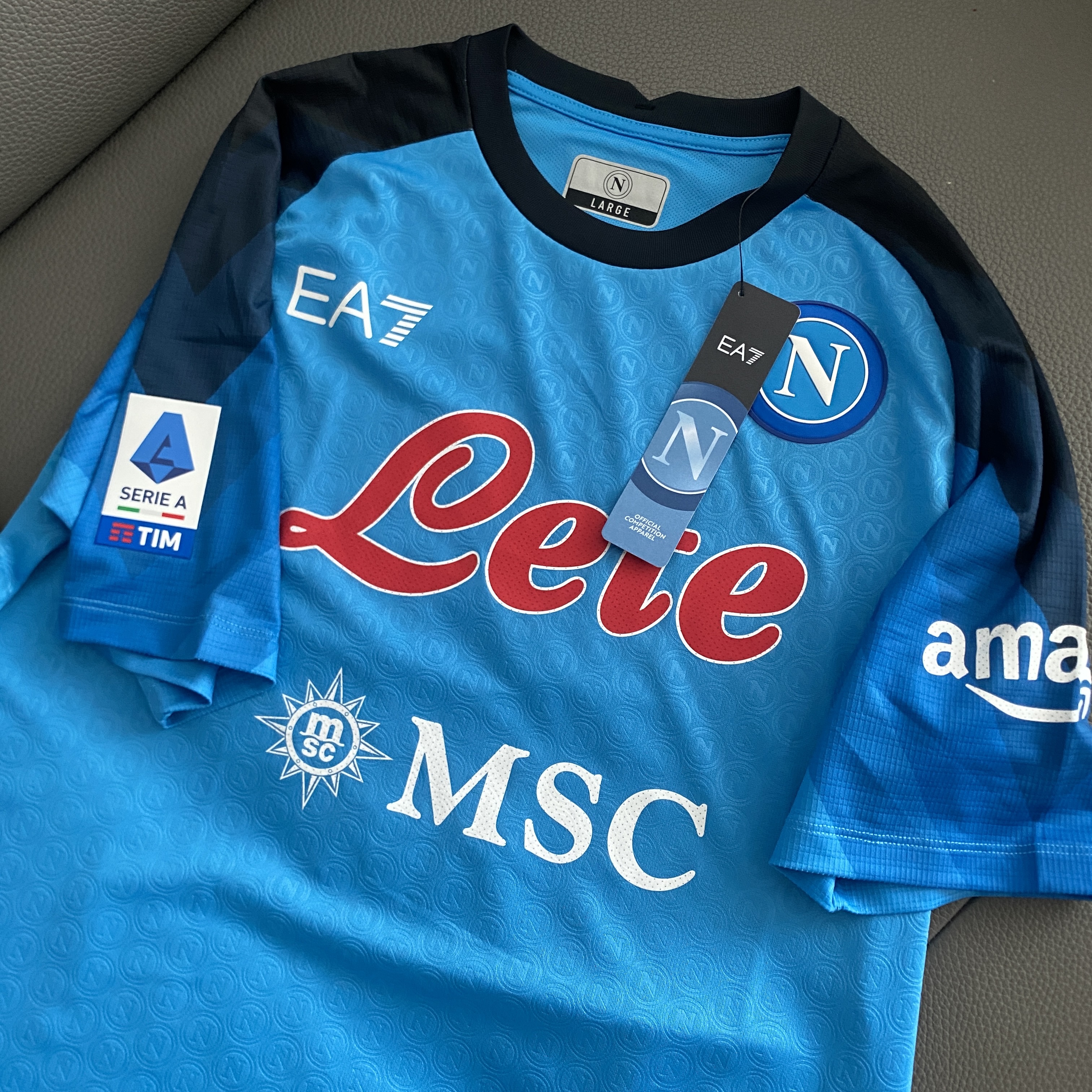 EA7 SSC Napoli 2022/23 Home Match Shirt Sky Blue (Non Marking Ver.) 착용 스타일 - 1