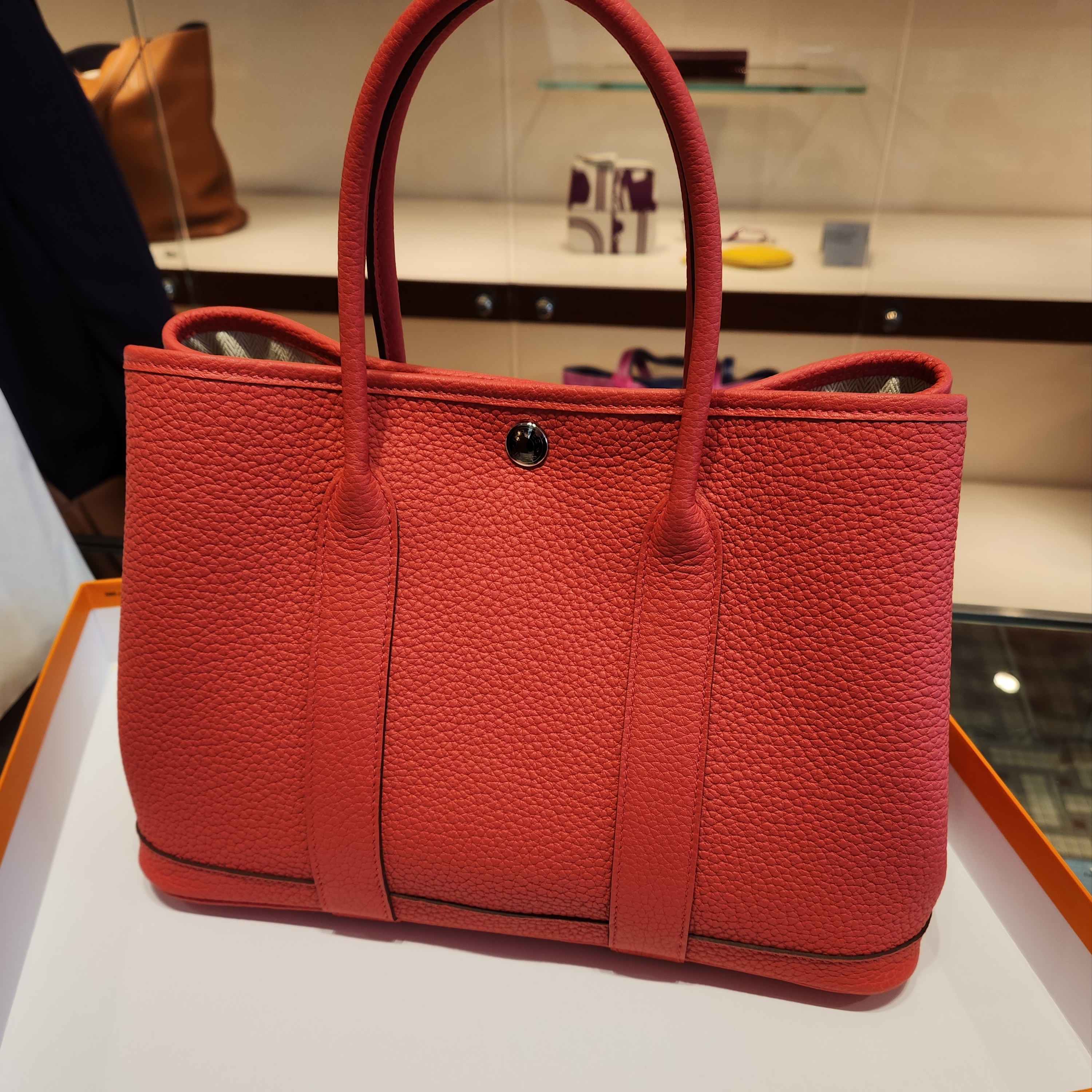 Hermes Garden Party 30 Bag Negonda & Palladium Bougainvillier 착용 스타일 - 1