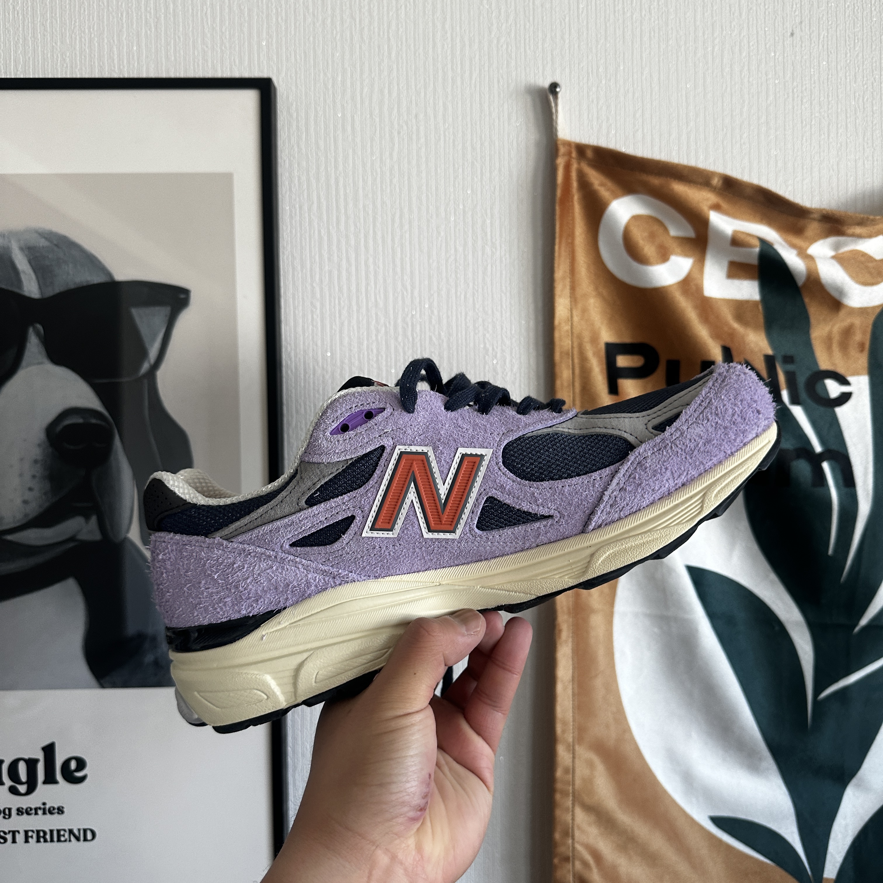 New Balance 990v3 Made in USA Raw Amethyst 착용 스타일 - 4