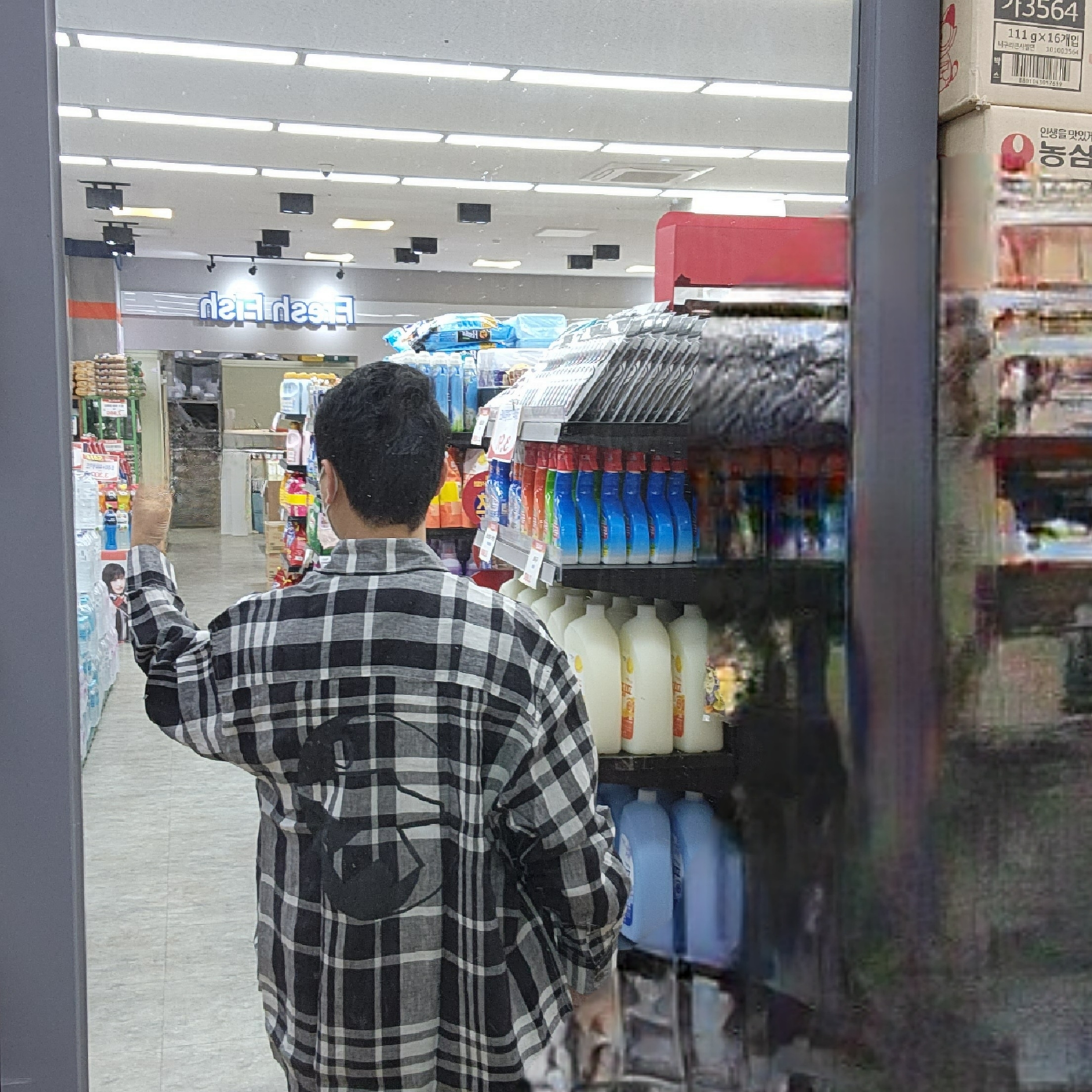Stussy x Our Legacy Work Shop Borrowed Shirt Bold Check Linen 착용 스타일 - 2