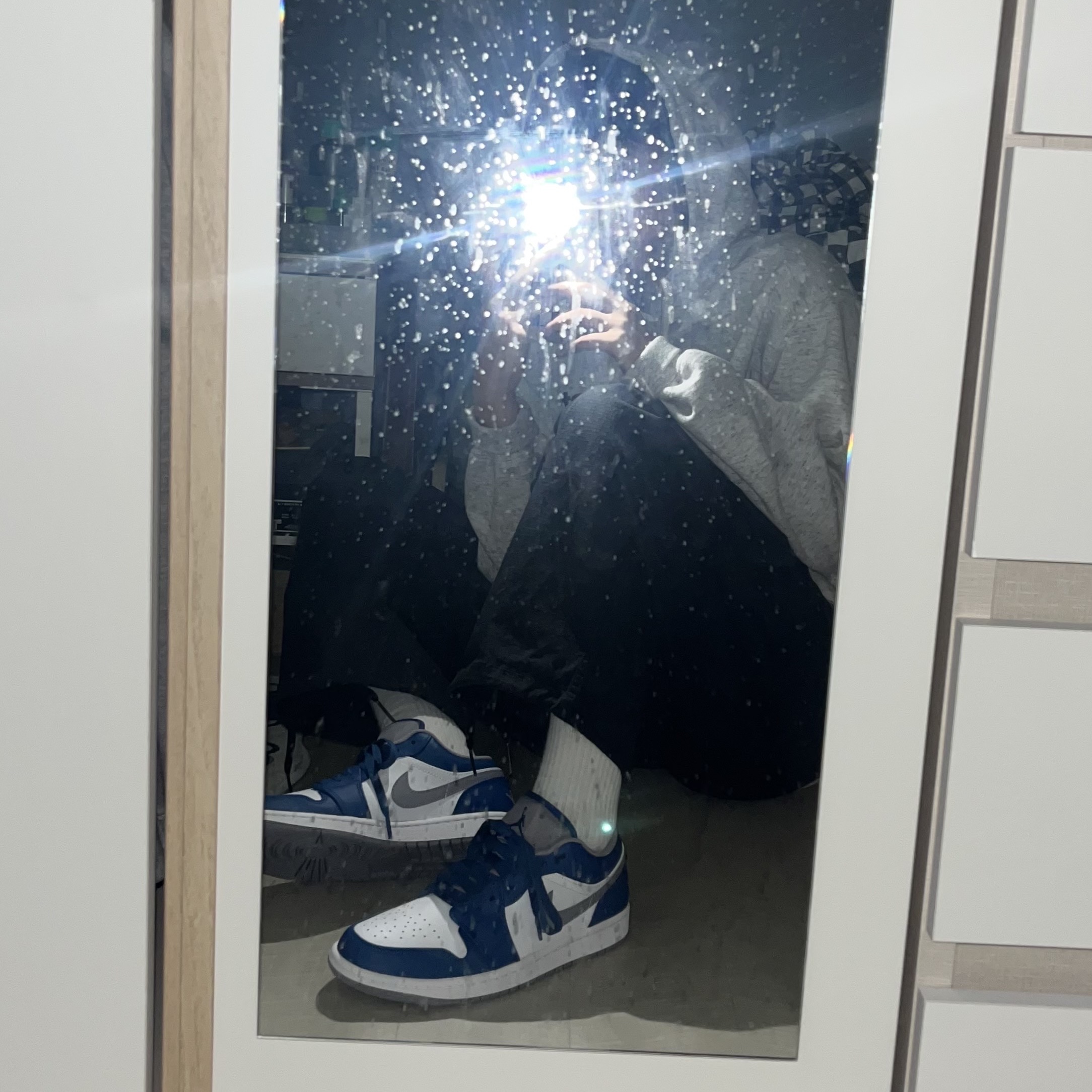 Jordan 1 Low True Blue Cement Grey 착용 스타일