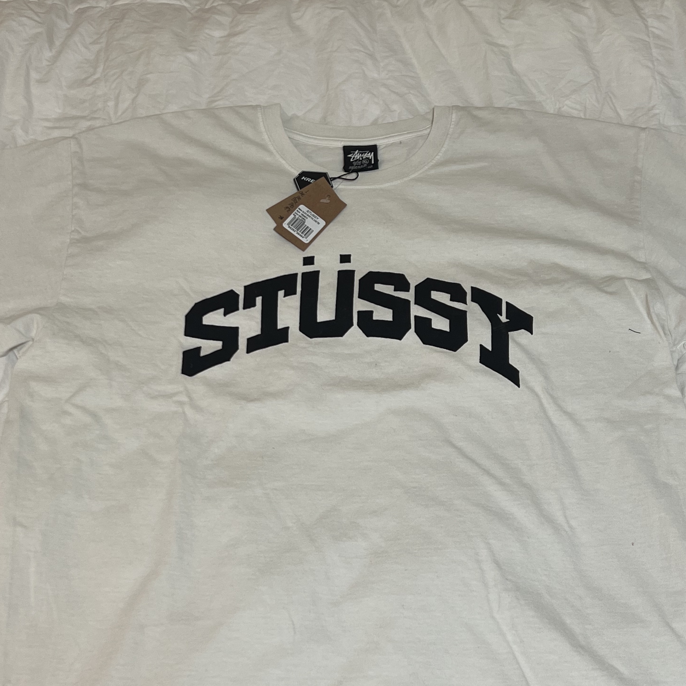 Stussy Block Sport Pigment Dyed T-Shirt Natural 착용 스타일