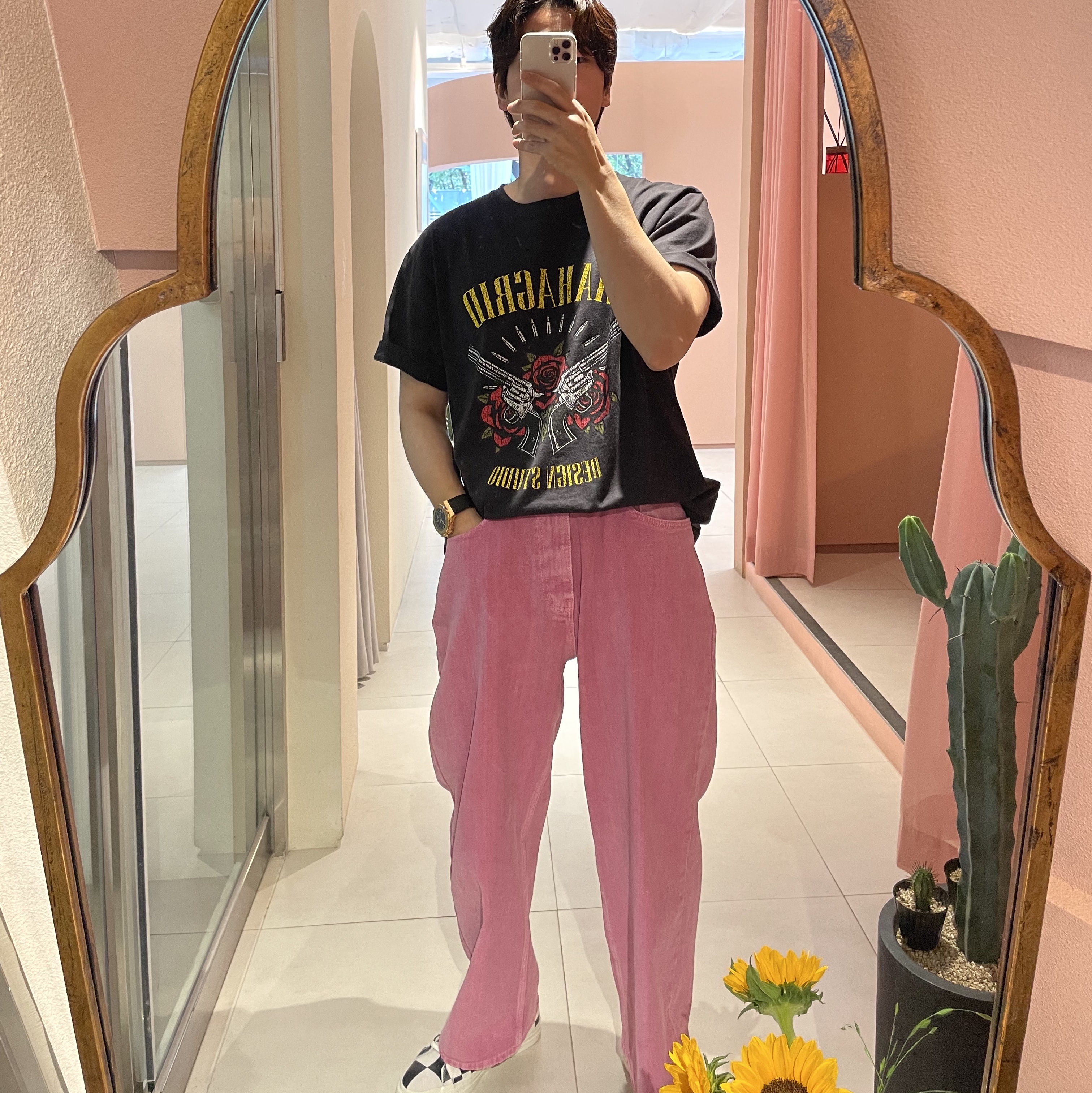 Converse One Star Ox Blocked White Black 착용 스타일