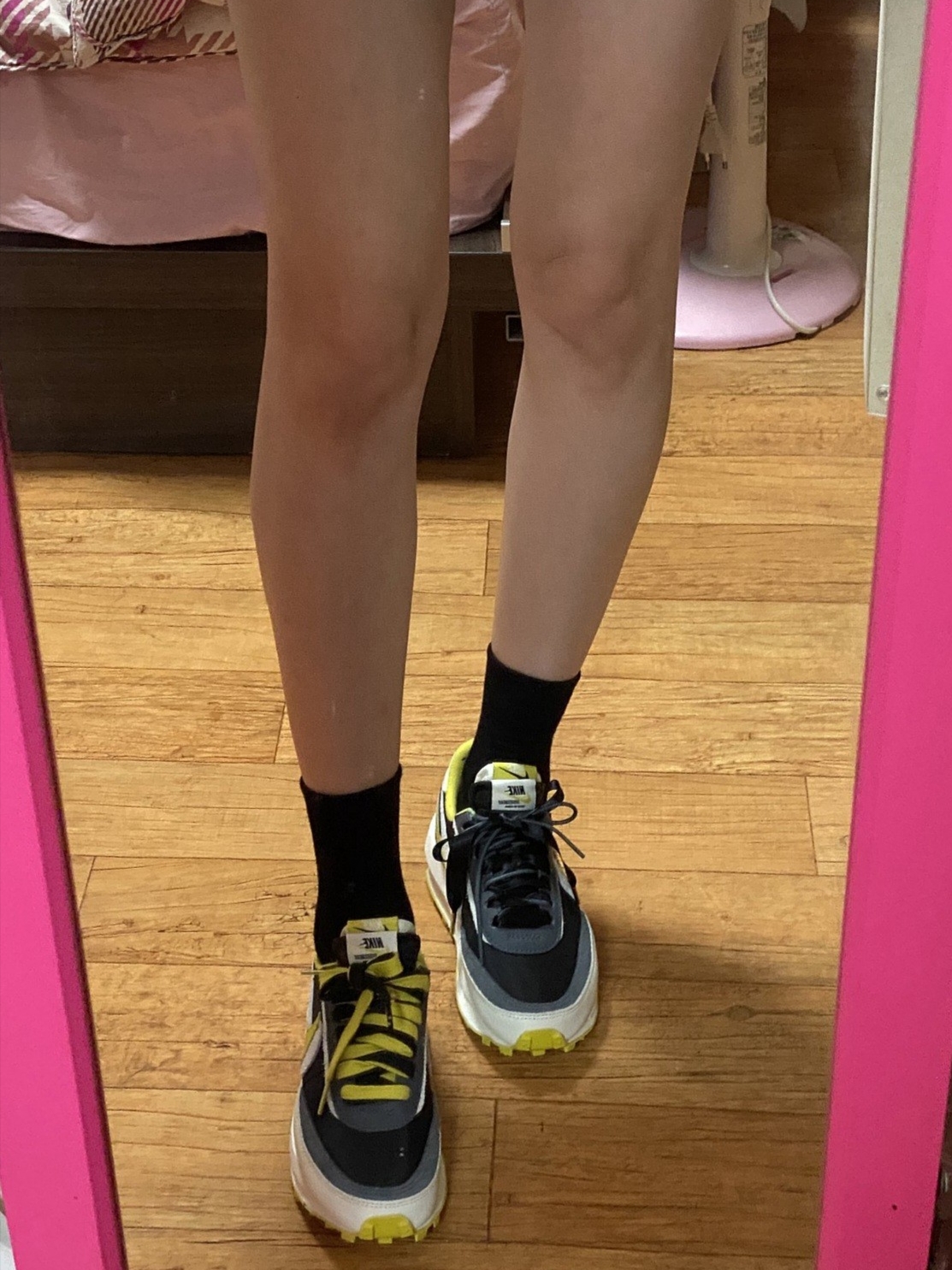Nike x Sacai x Undercover LDWaffle Black Bright Citron 착용 스타일 - 1