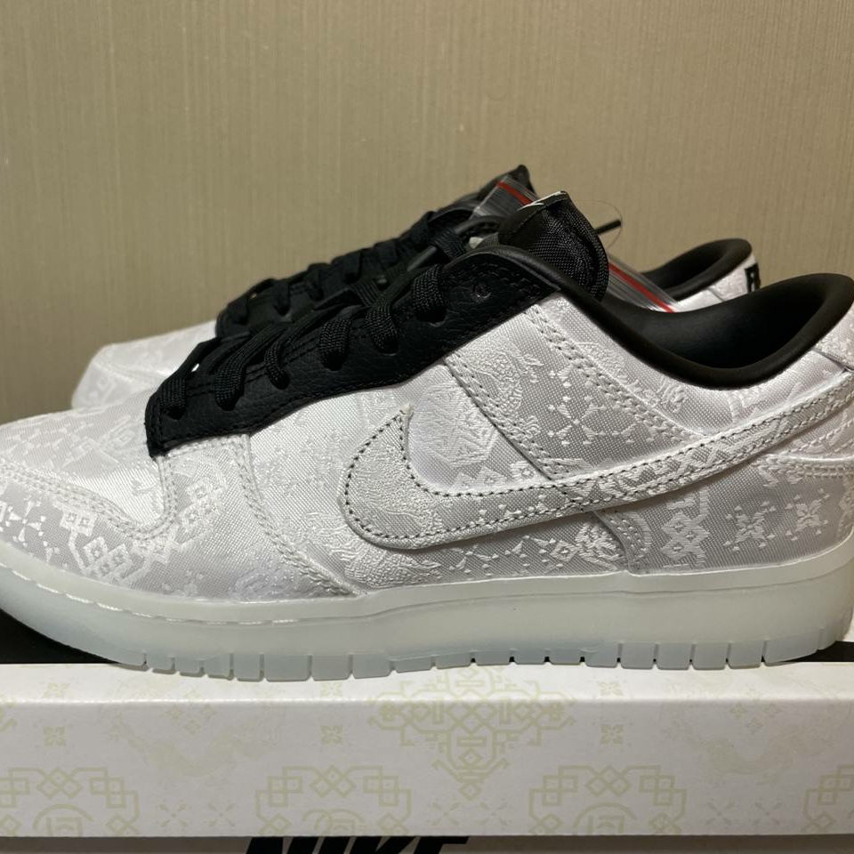Nike x Clot x Fragment Dunk Low Black and White 착용 스타일 - 1