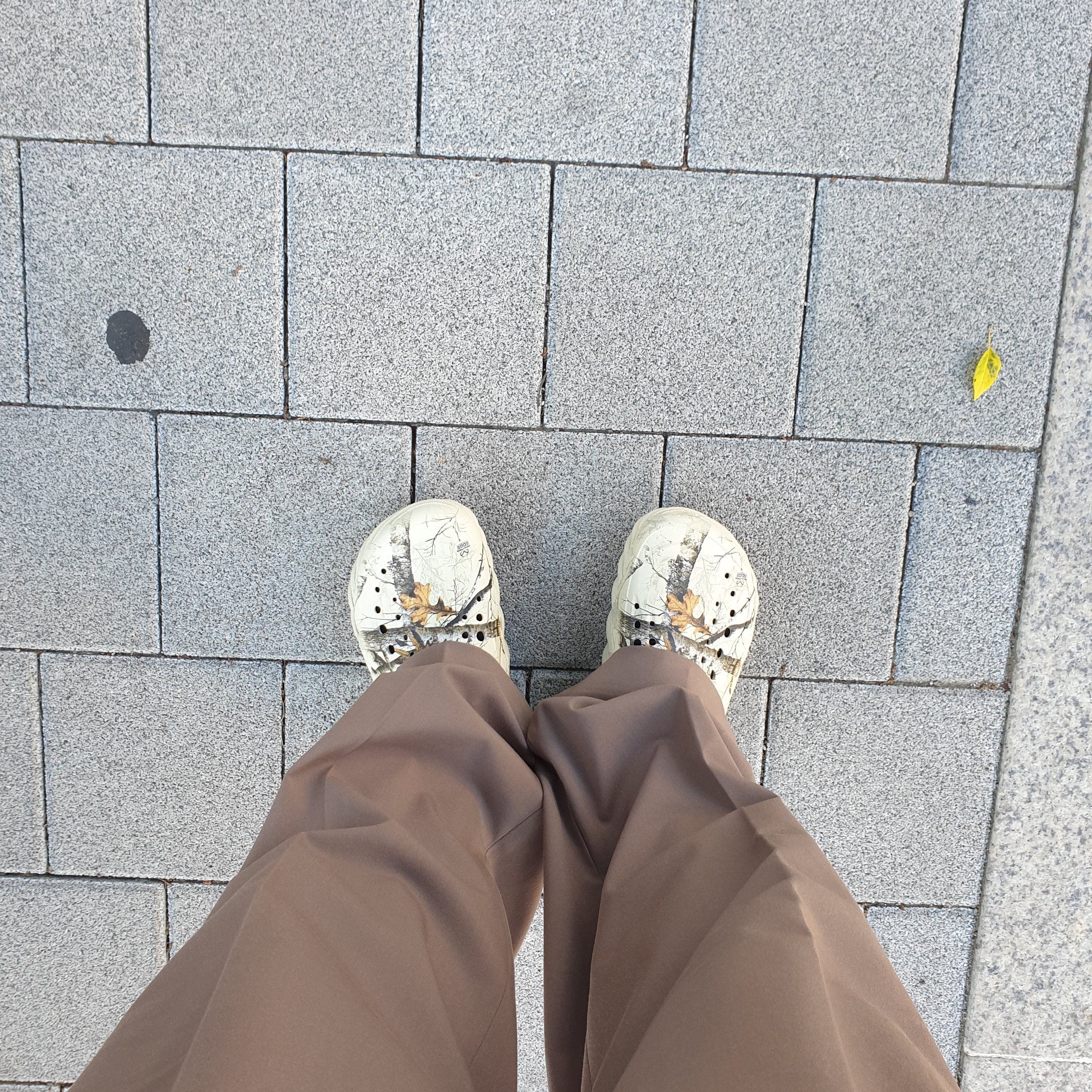 Crocs Echo Clog Real Tree Bone 착용 스타일 - 1