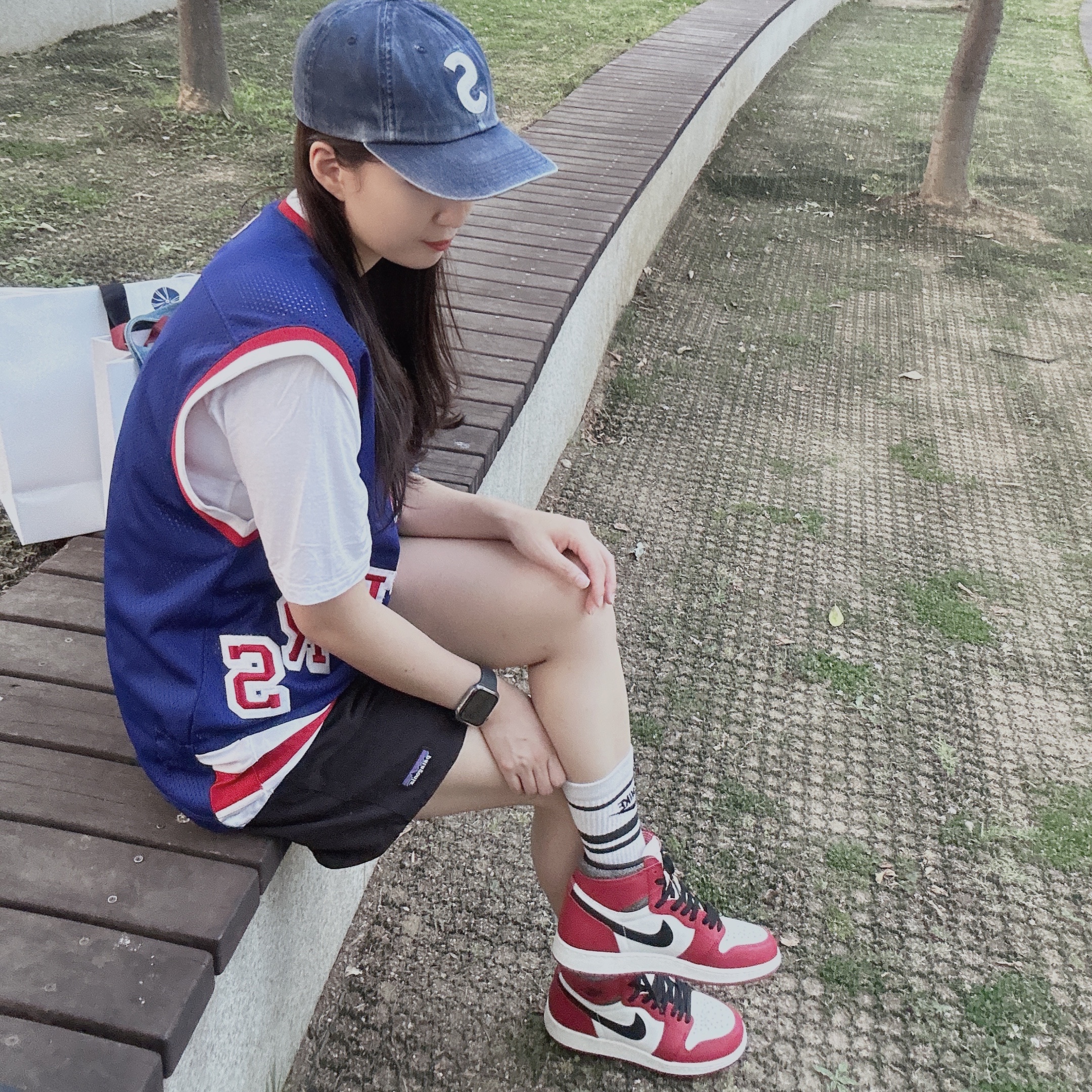 Supreme Kevlar Denim S Logo 6-Panel Indigo - 22SS 착용 스타일