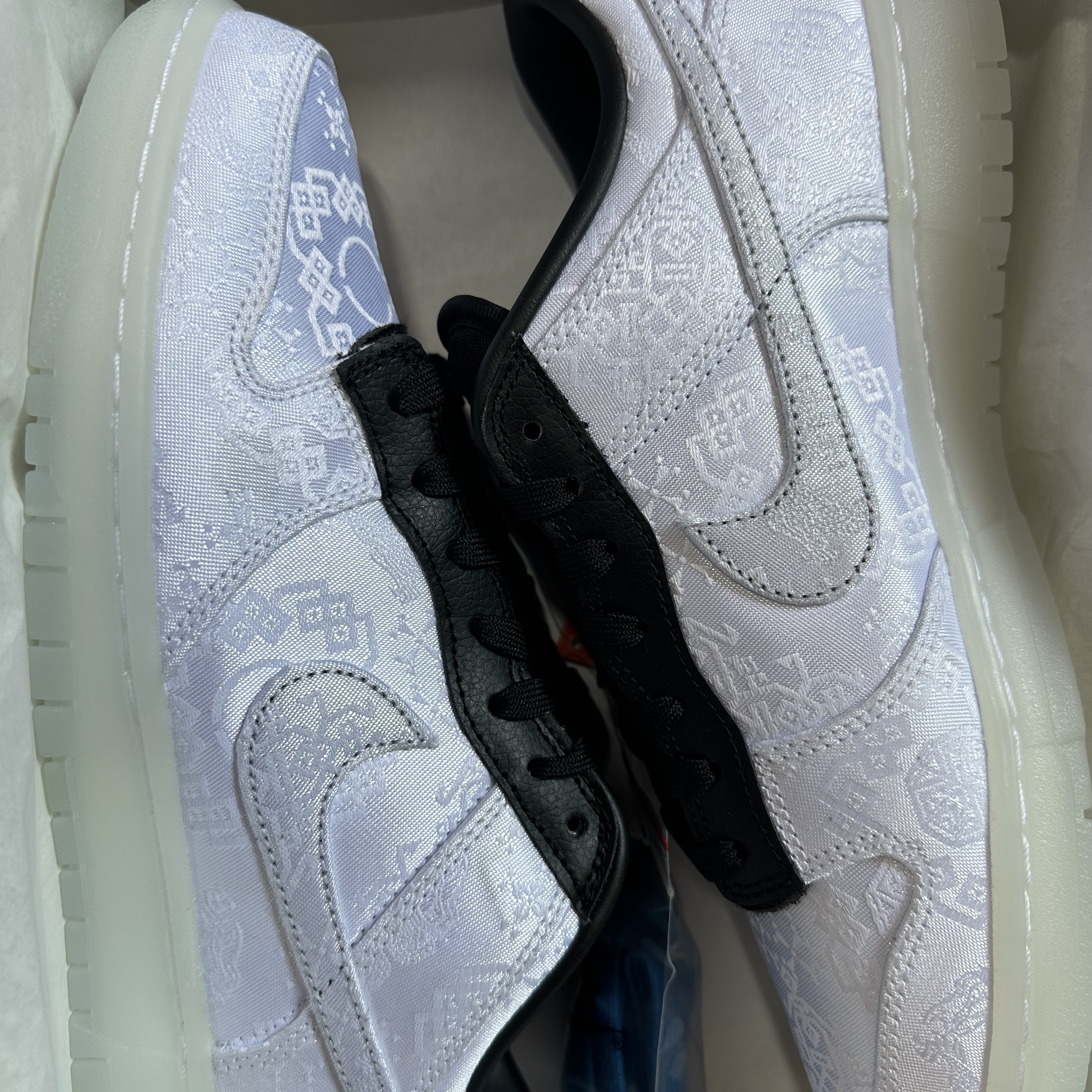 Nike x Clot x Fragment Dunk Low Black and White 착용 스타일