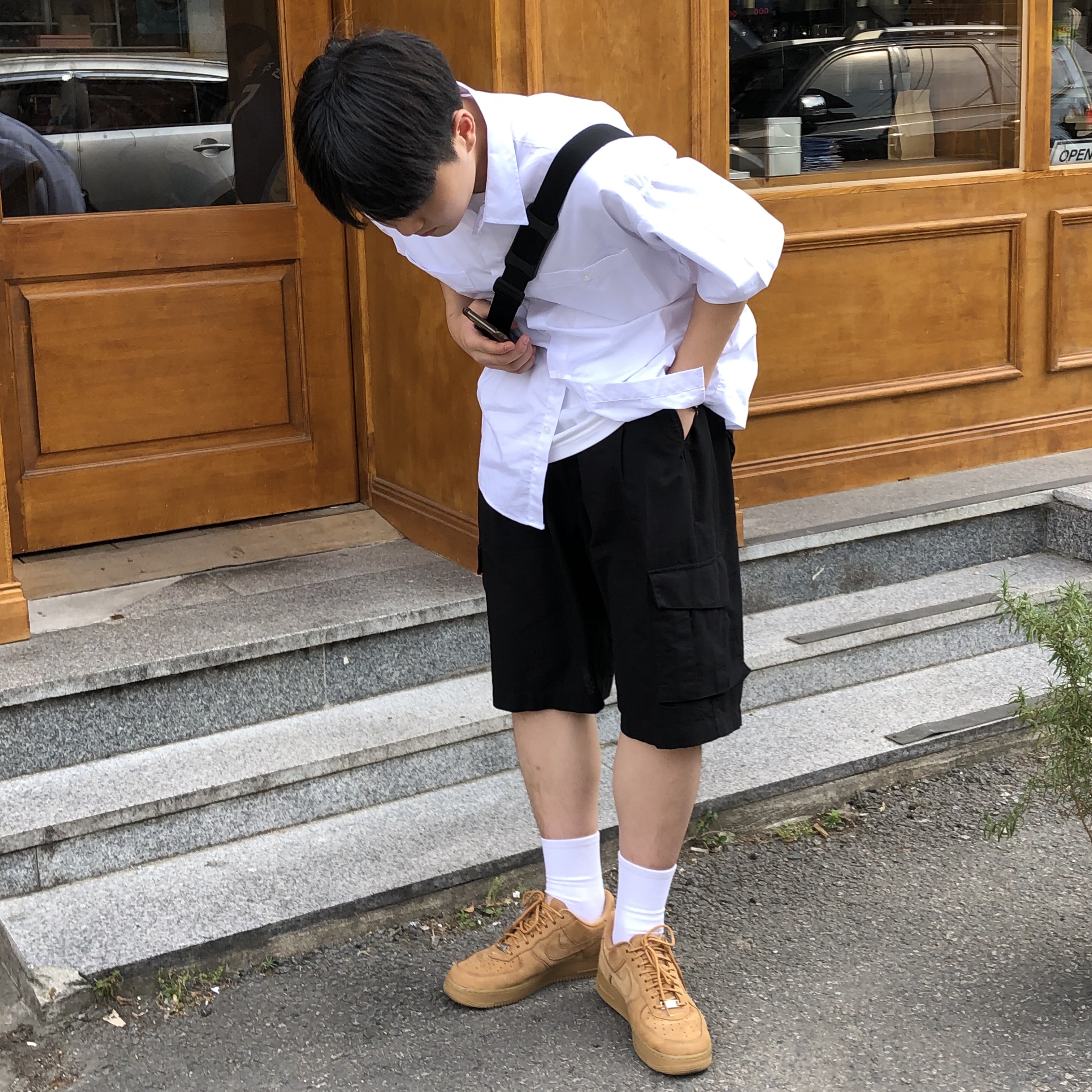 Nike x Supreme Air Force 1 Low Flax 착용 스타일 - 2
